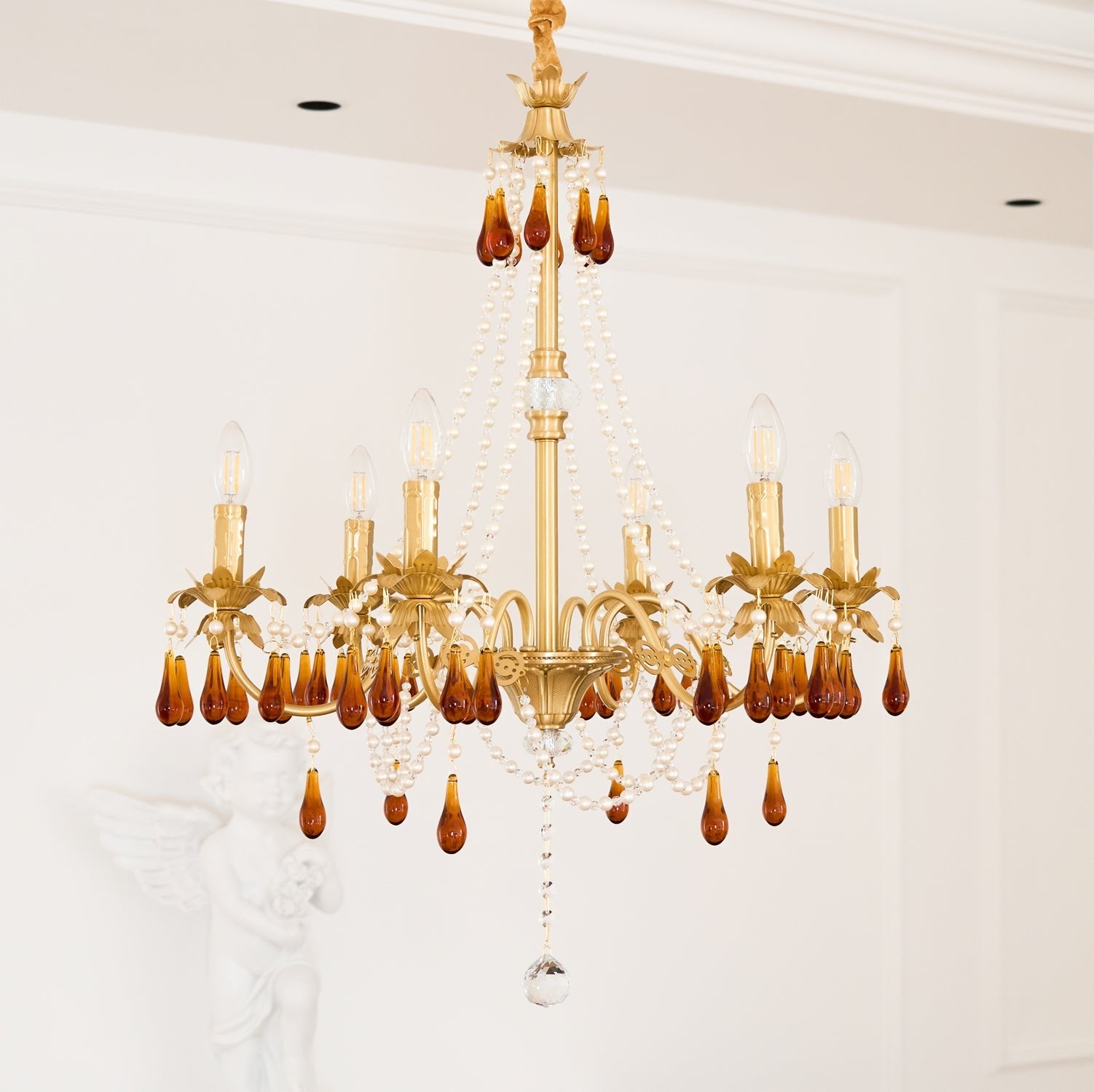 Ormirara Postmodern Luxury Amber Crystal Chandelier - Lamp Outdoor