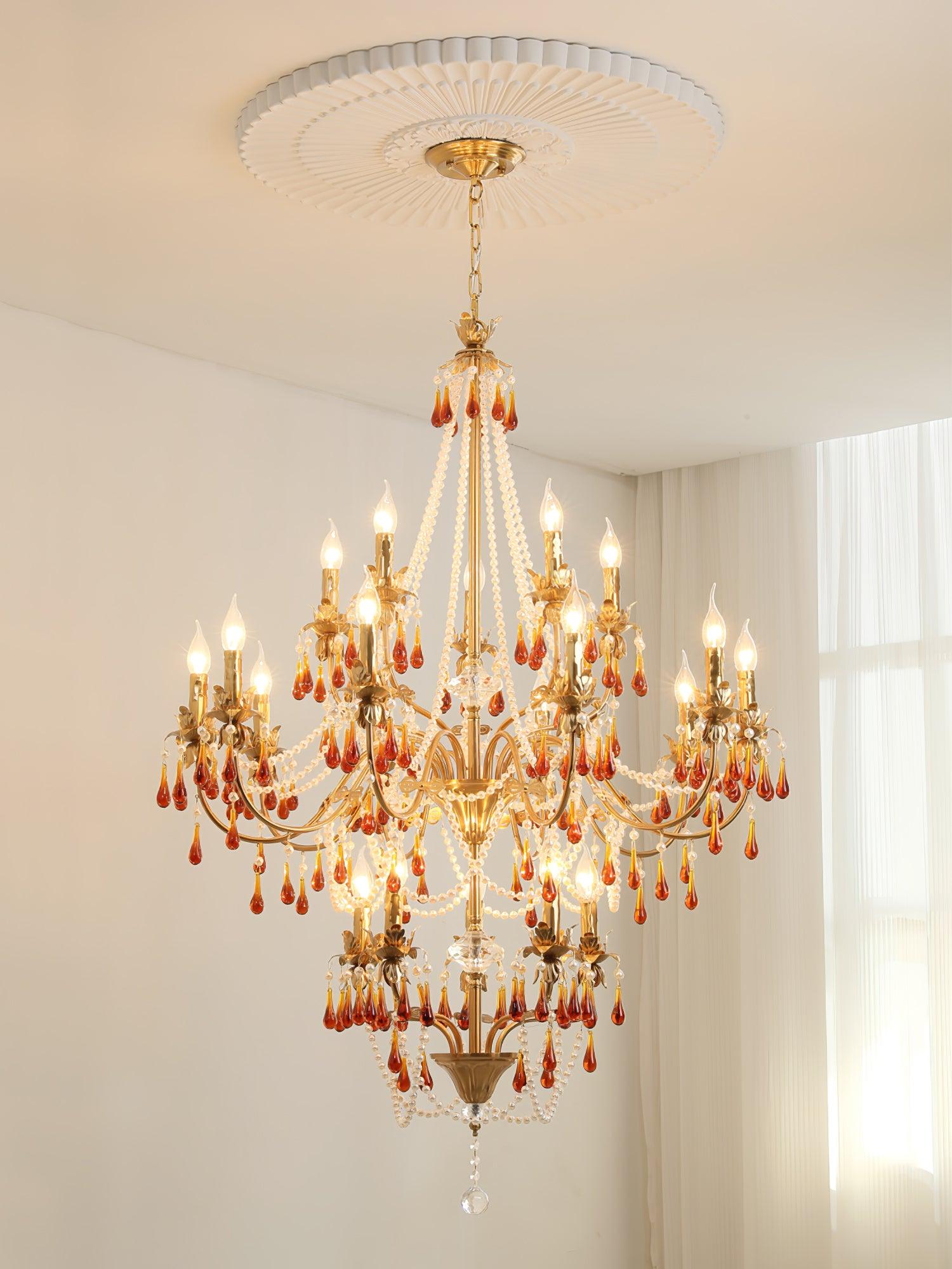 Ormirara Postmodern Luxury Amber Crystal Chandelier - Lamp Outdoor