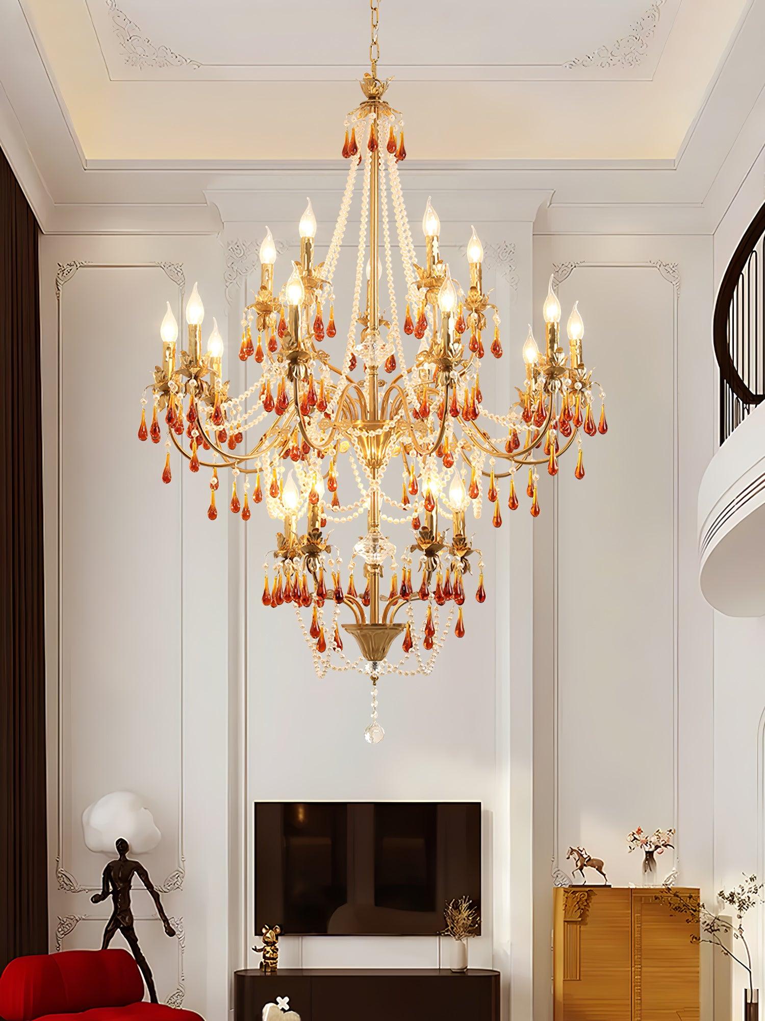 Ormirara Postmodern Luxury Amber Crystal Chandelier - Lamp Outdoor