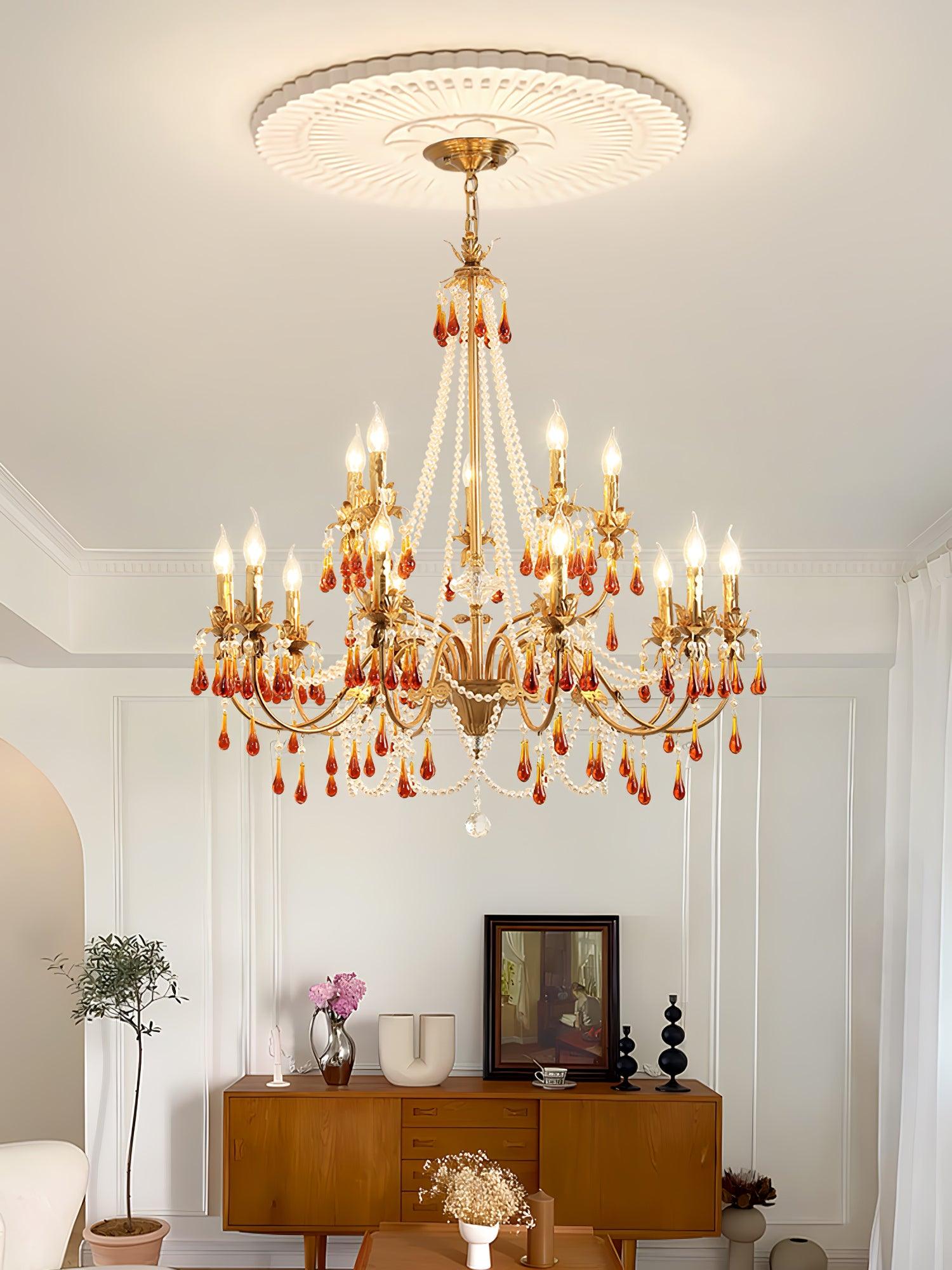 Ormirara Postmodern Luxury Amber Crystal Chandelier - Lamp Outdoor
