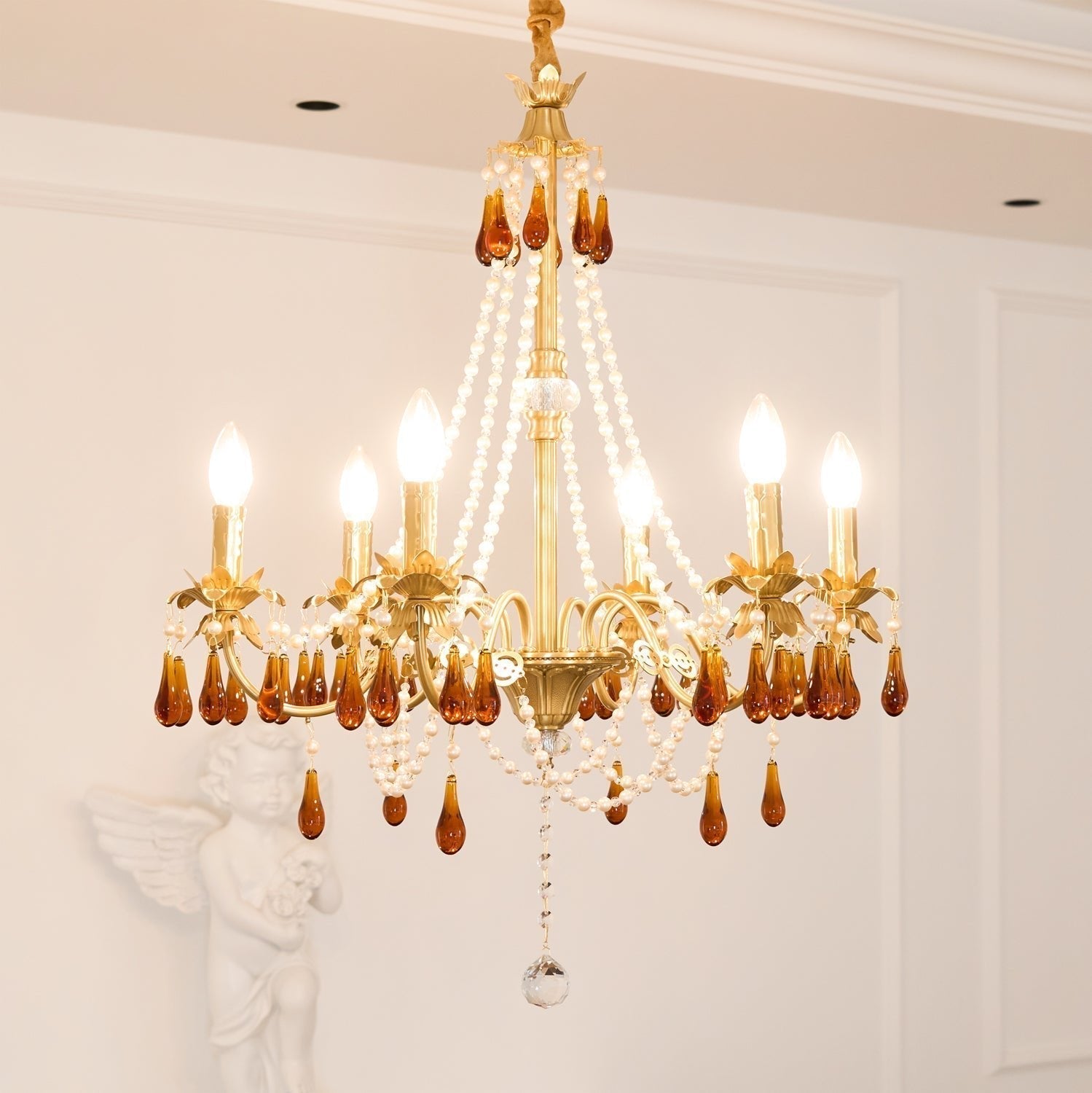 Ormirara Postmodern Luxury Amber Crystal Chandelier - Lamp Outdoor