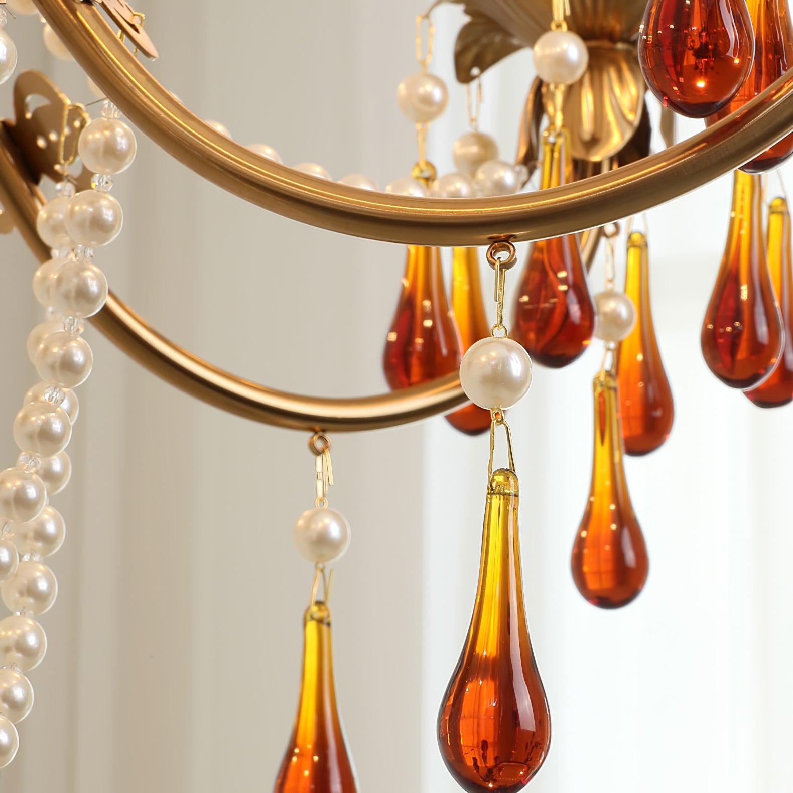 Ormirara Postmodern Luxury Amber Crystal Chandelier - Lamp Outdoor