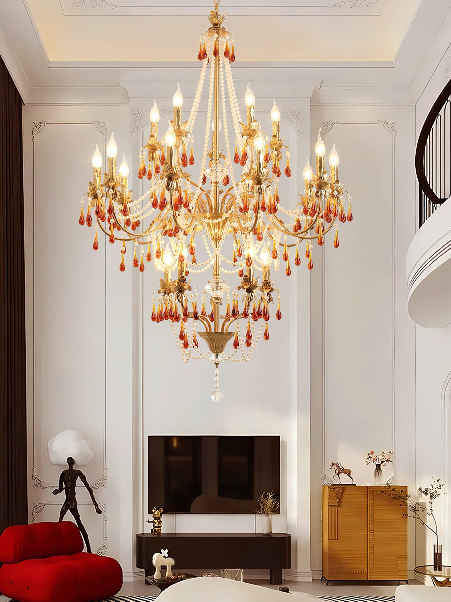 Ormirara Postmodern Luxury Amber Crystal Chandelier - Lamp Outdoor