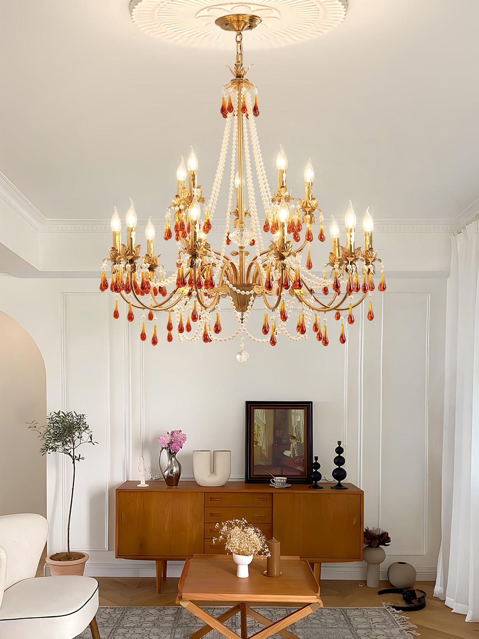 Ormirara Postmodern Luxury Amber Crystal Chandelier - Lamp Outdoor