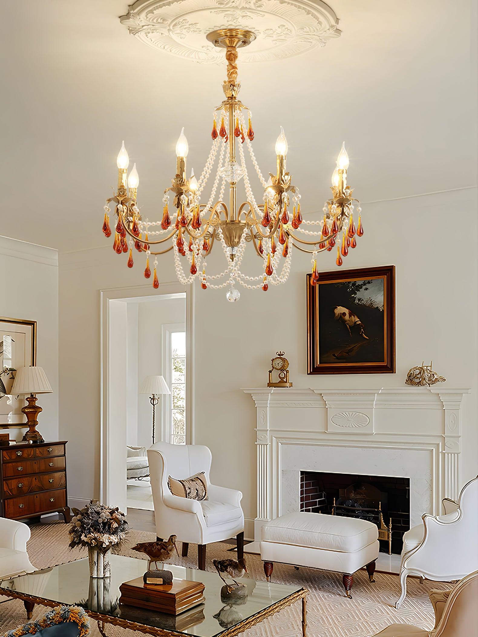 Ormirara Postmodern Luxury Amber Crystal Chandelier - Lamp Outdoor