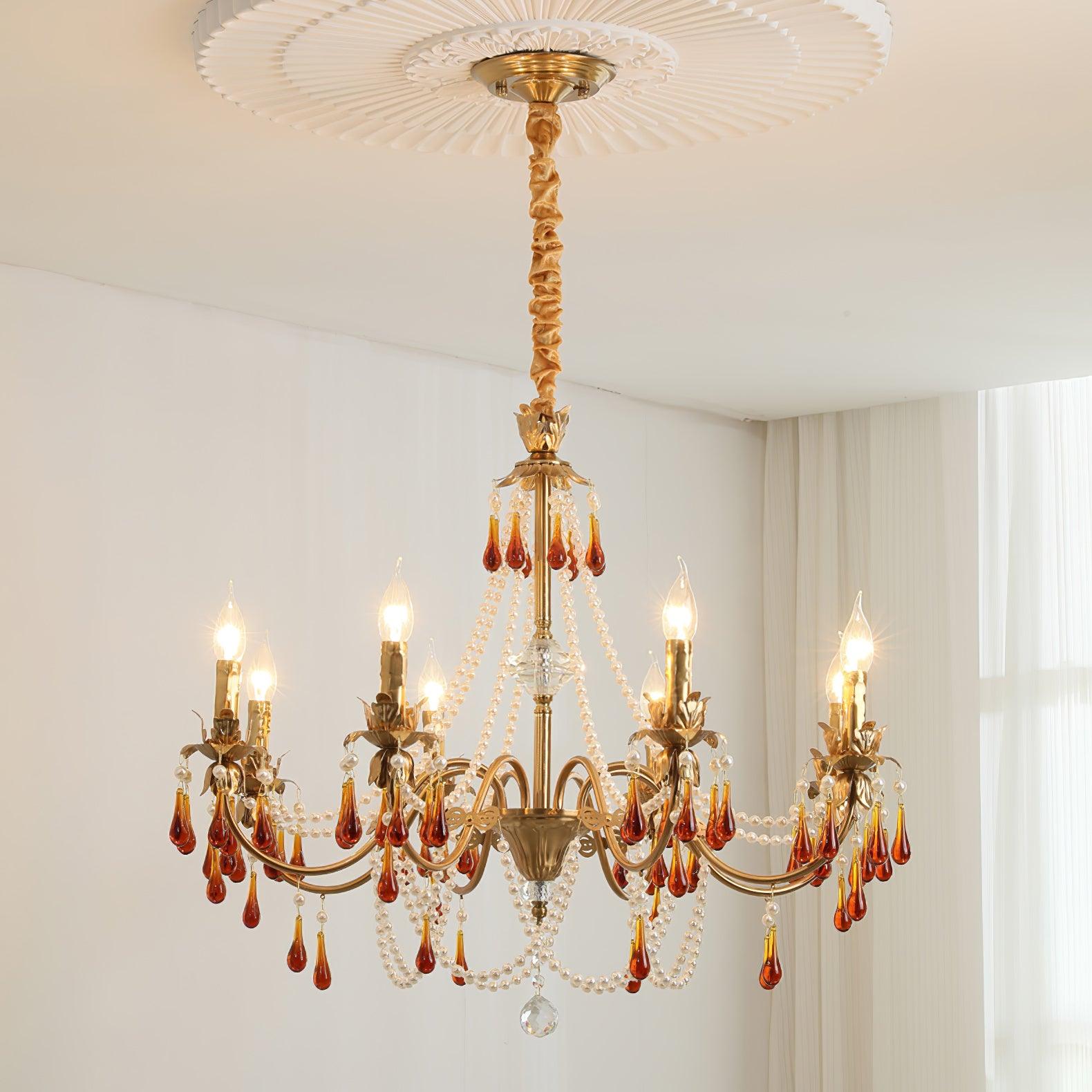 Ormirara Postmodern Luxury Amber Crystal Chandelier - Lamp Outdoor