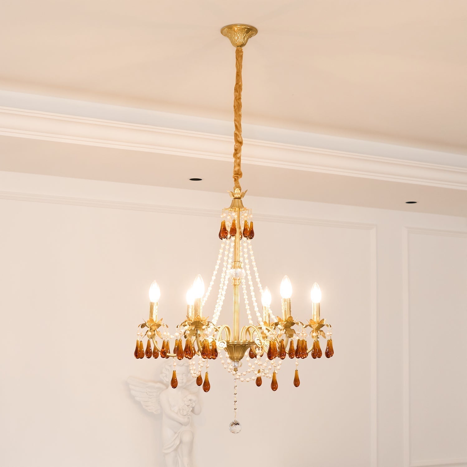 Ormirara Postmodern Luxury Amber Crystal Chandelier - Lamp Outdoor