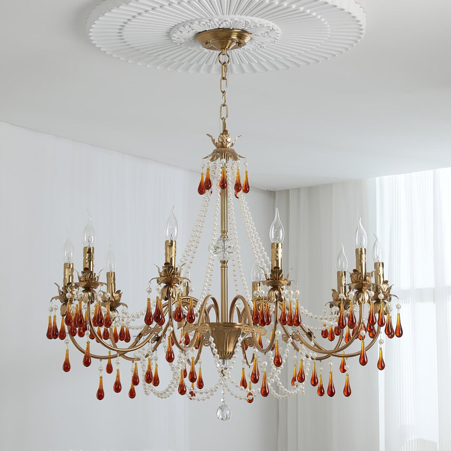 Ormirara Postmodern Luxury Amber Crystal Chandelier - Lamp Outdoor