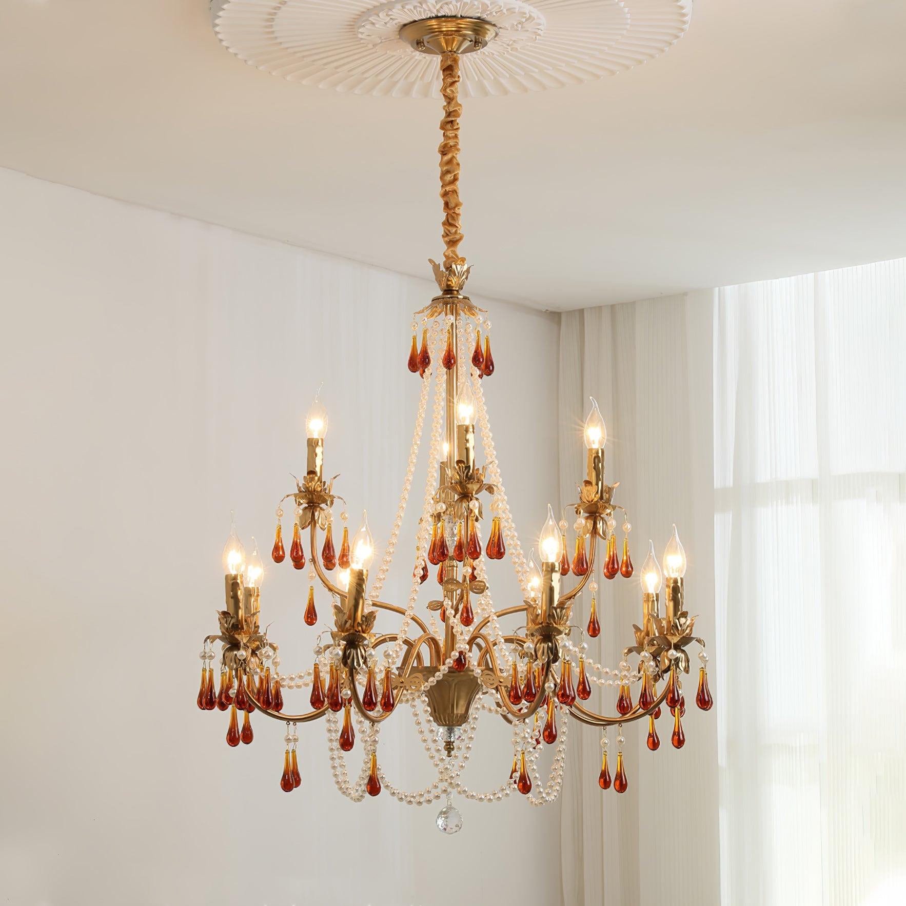 Ormirara Postmodern Luxury Amber Crystal Chandelier - Lamp Outdoor