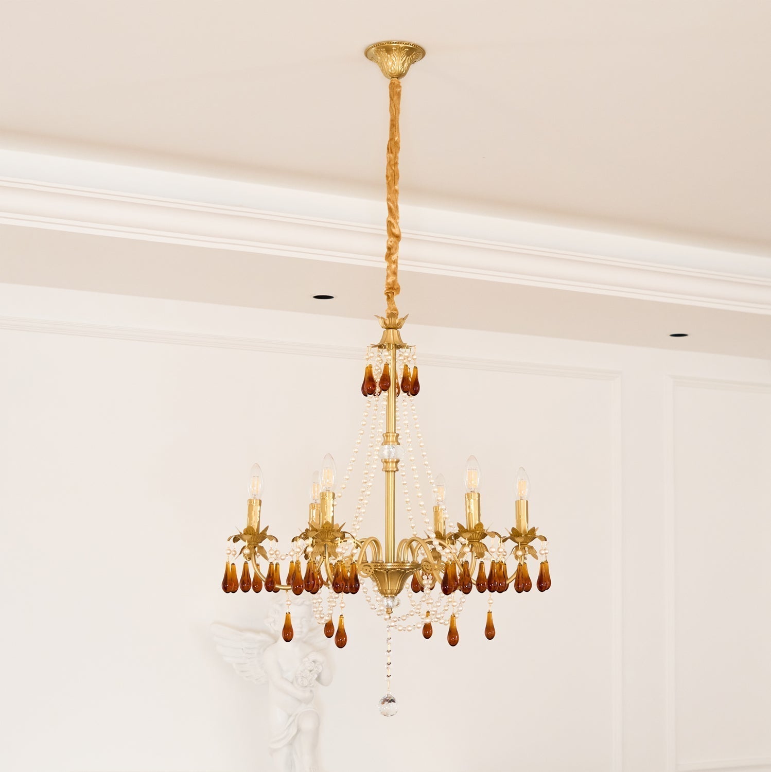 Ormirara Postmodern Luxury Amber Crystal Chandelier - Lamp Outdoor