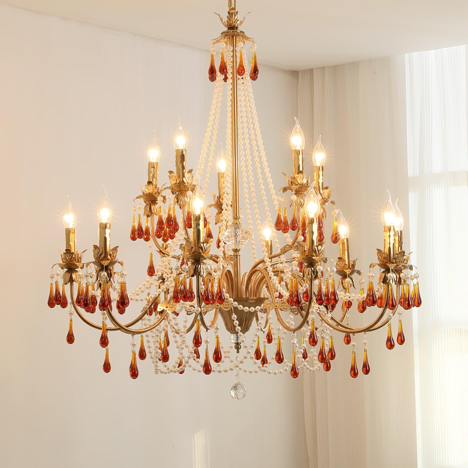Ormirara Postmodern Luxury Amber Crystal Chandelier - Lamp Outdoor