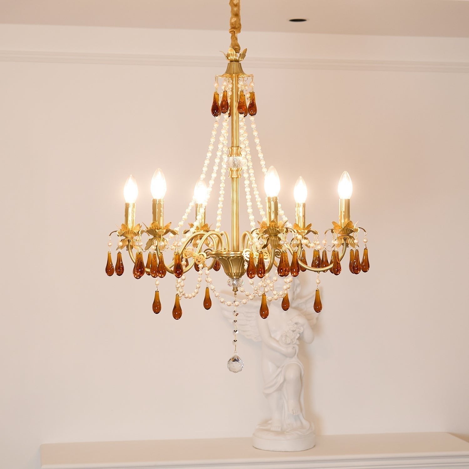 Ormirara Postmodern Luxury Amber Crystal Chandelier - Lamp Outdoor