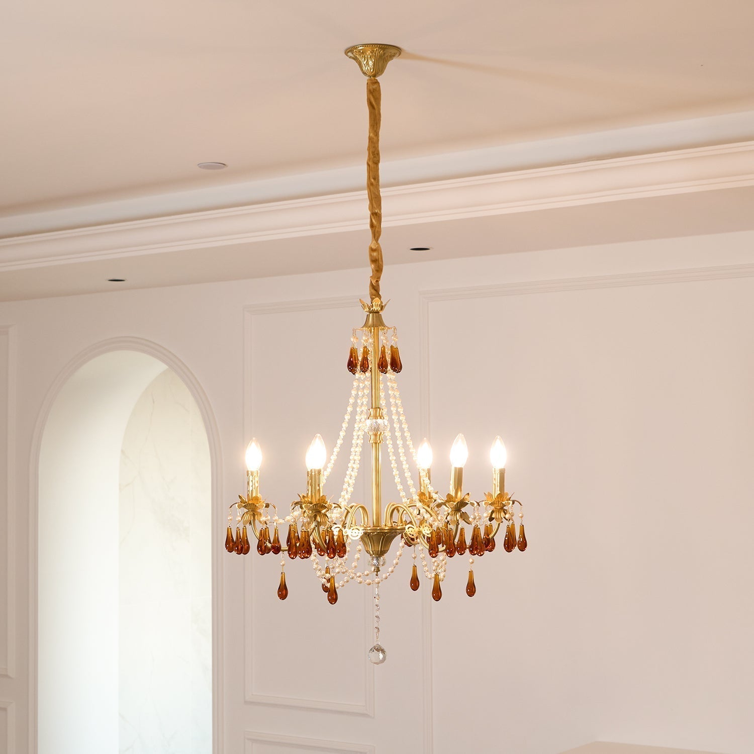 Ormirara Postmodern Luxury Amber Crystal Chandelier - Lamp Outdoor