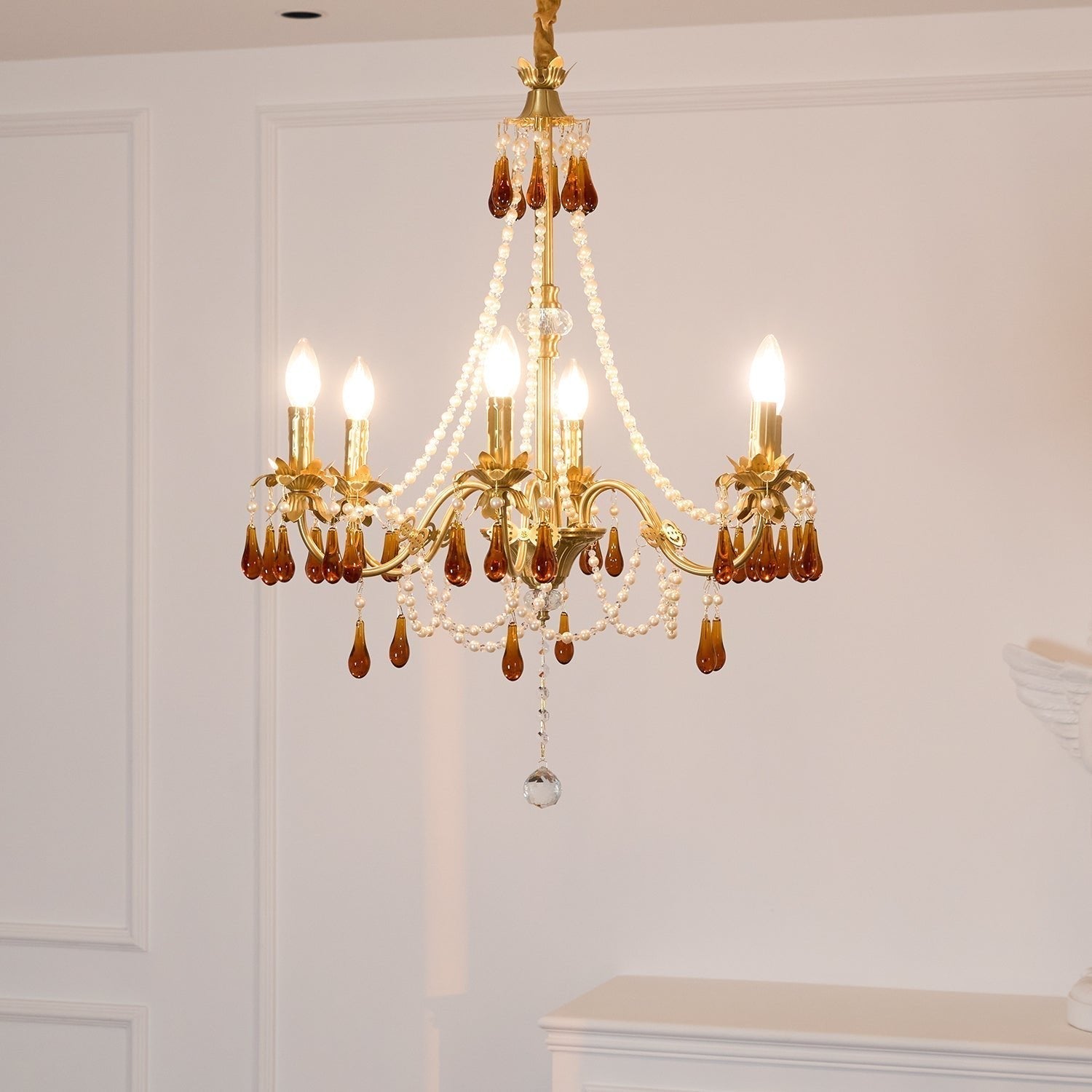 Ormirara Postmodern Luxury Amber Crystal Chandelier - Lamp Outdoor