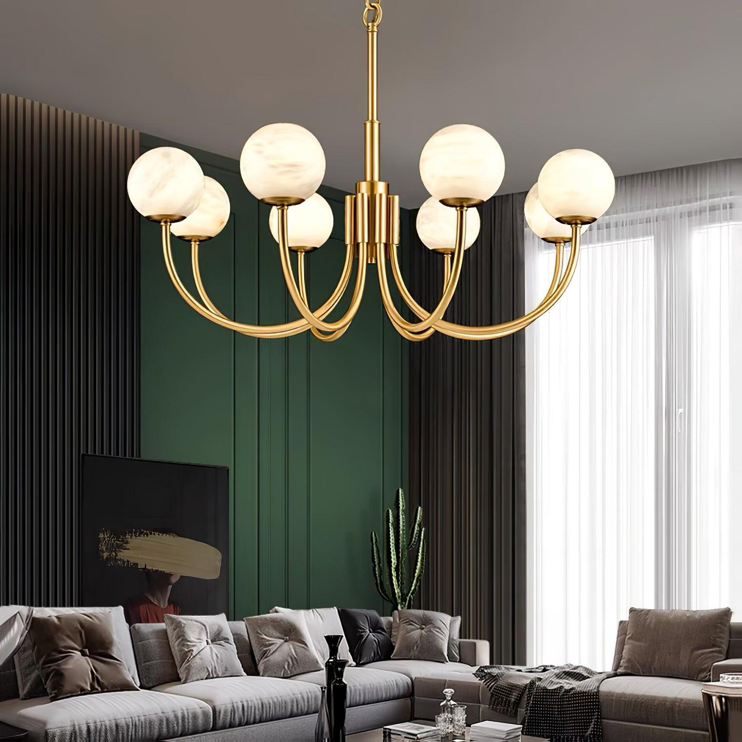 Alira Vintage Alabaster Chandelier Light - Letslighting