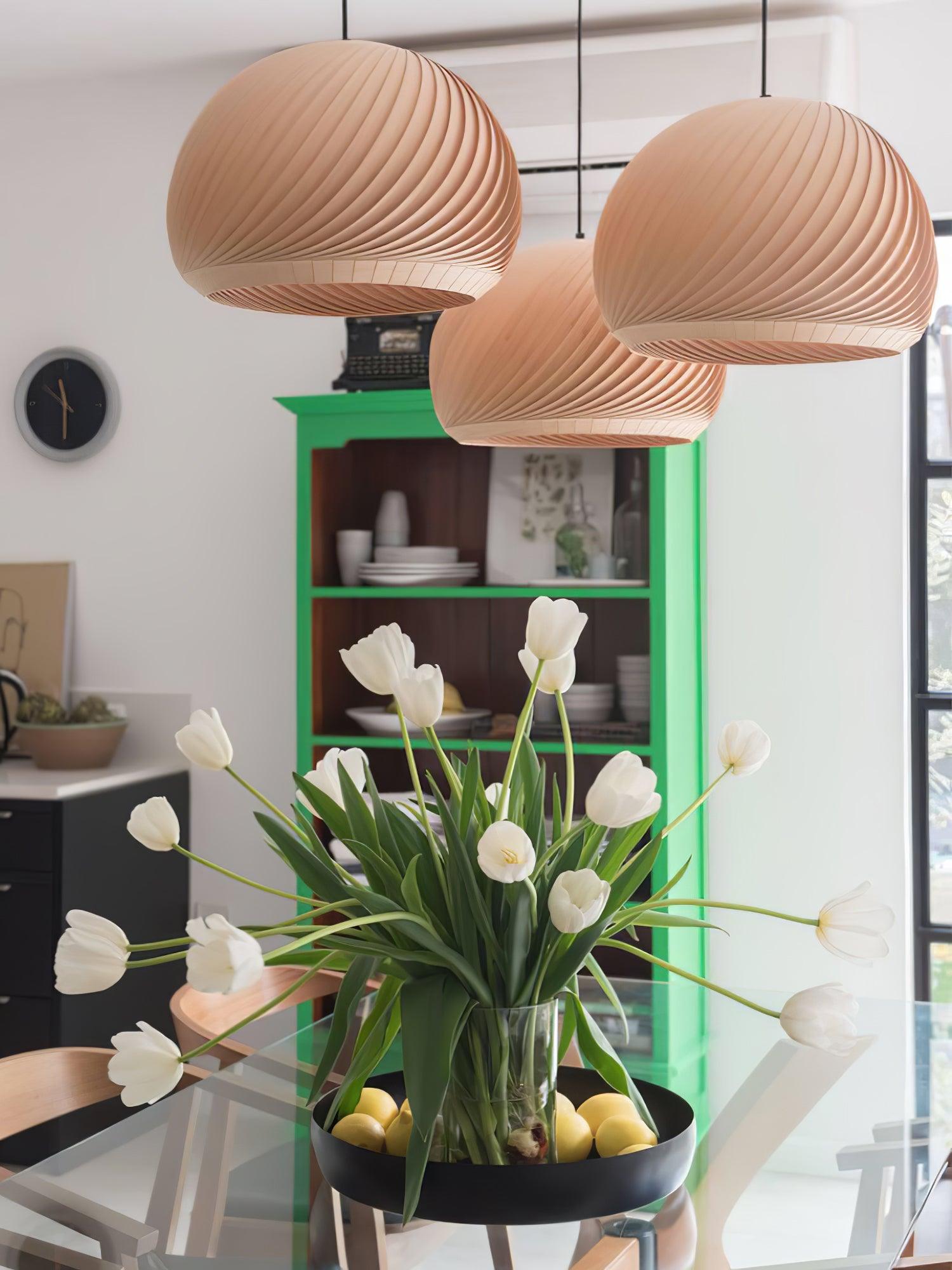 Spiral Vintage Wood Pendant Lamp - Lamp Outdoor