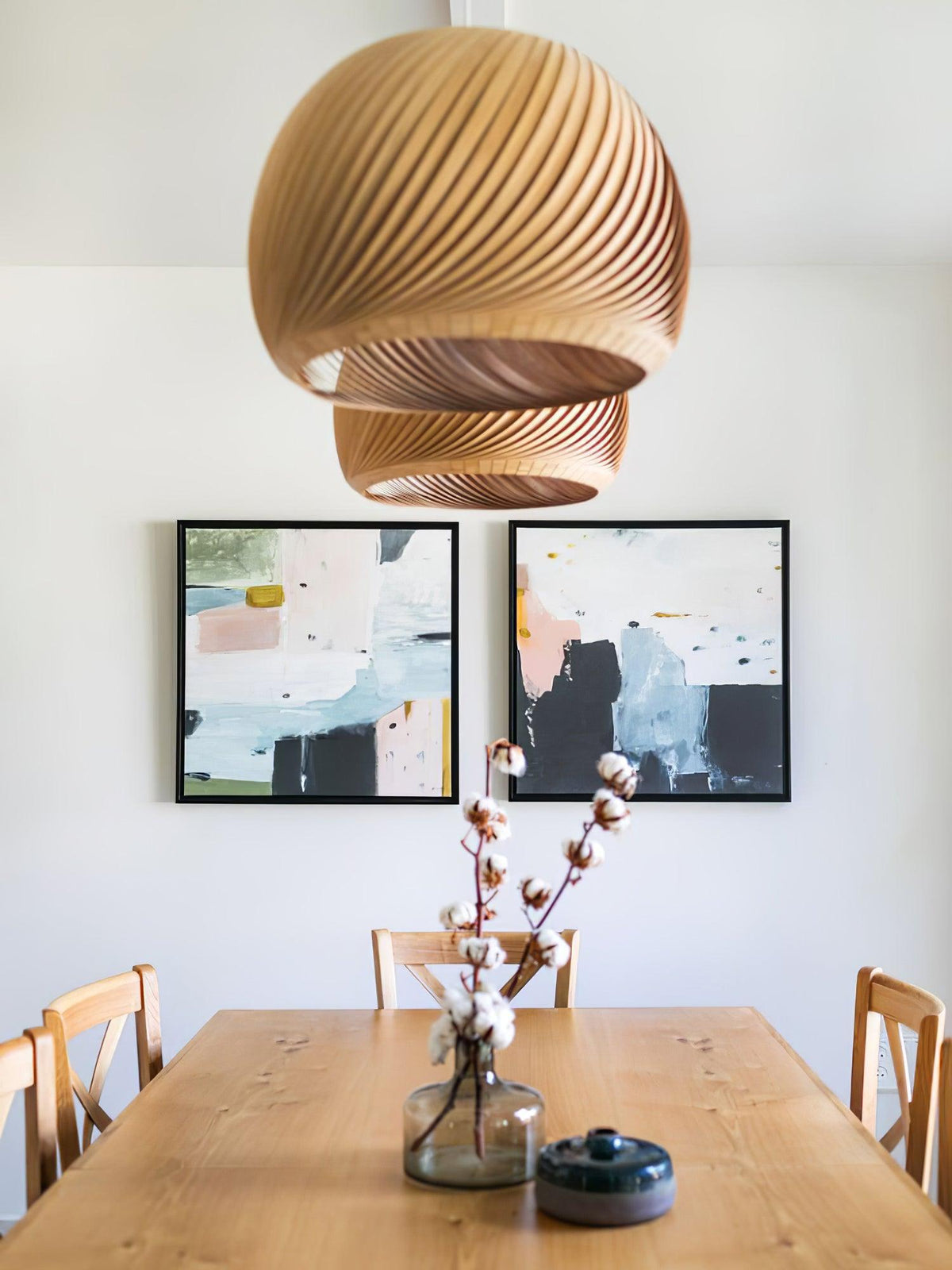 Spiral Vintage Wood Pendant Lamp - Lamp Outdoor