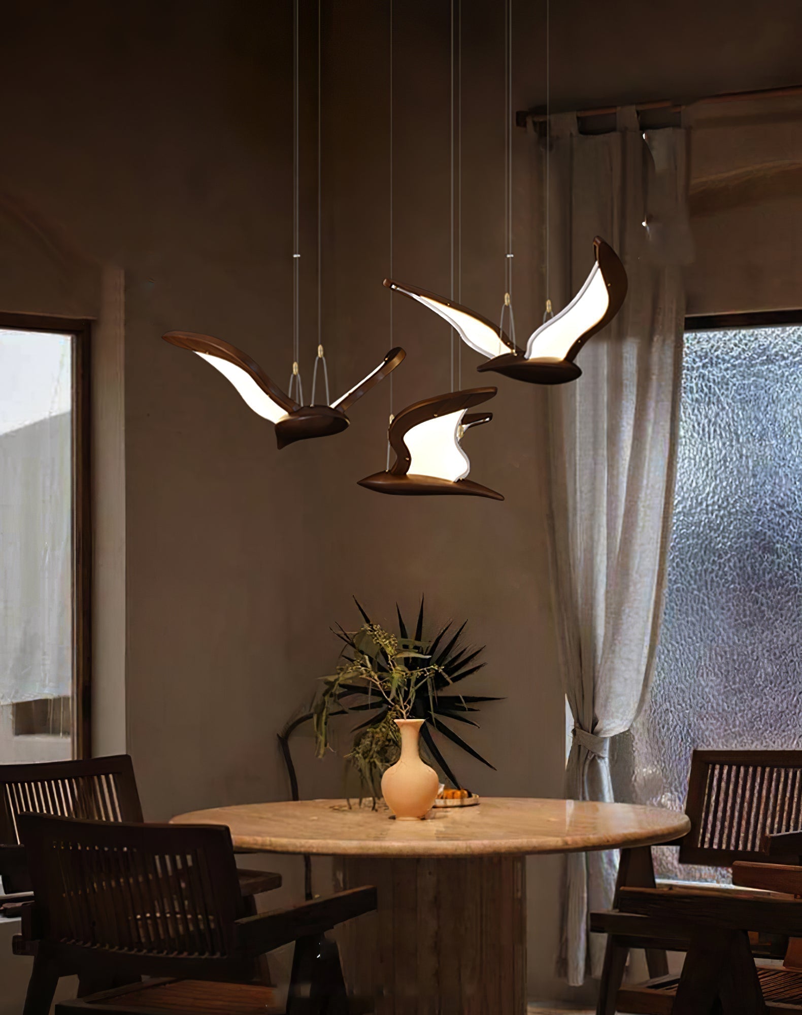Lyvynia Organic Wood Pendant Light - Lamp Outdoor