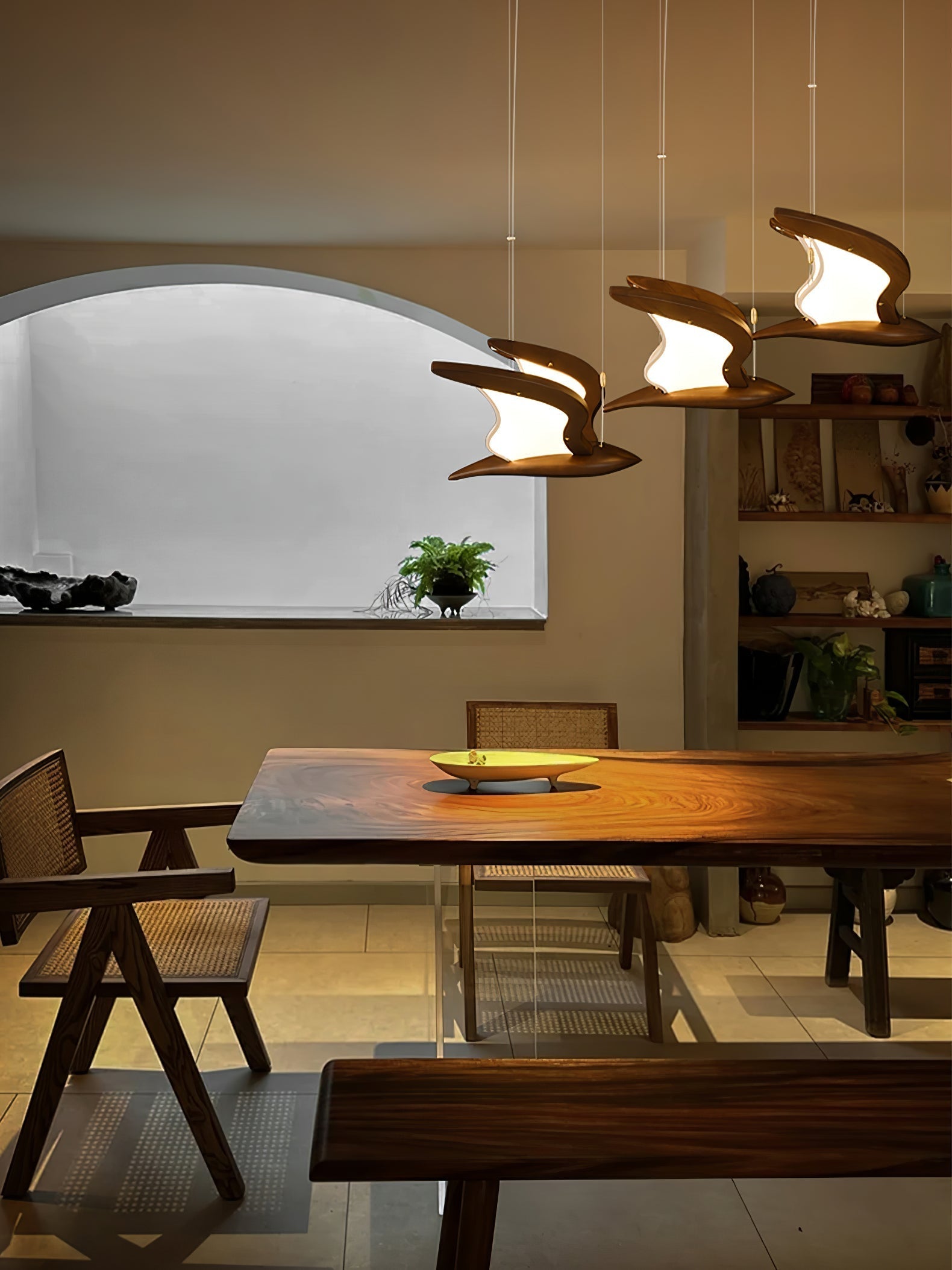 Lyvynia Organic Wood Pendant Light - Lamp Outdoor