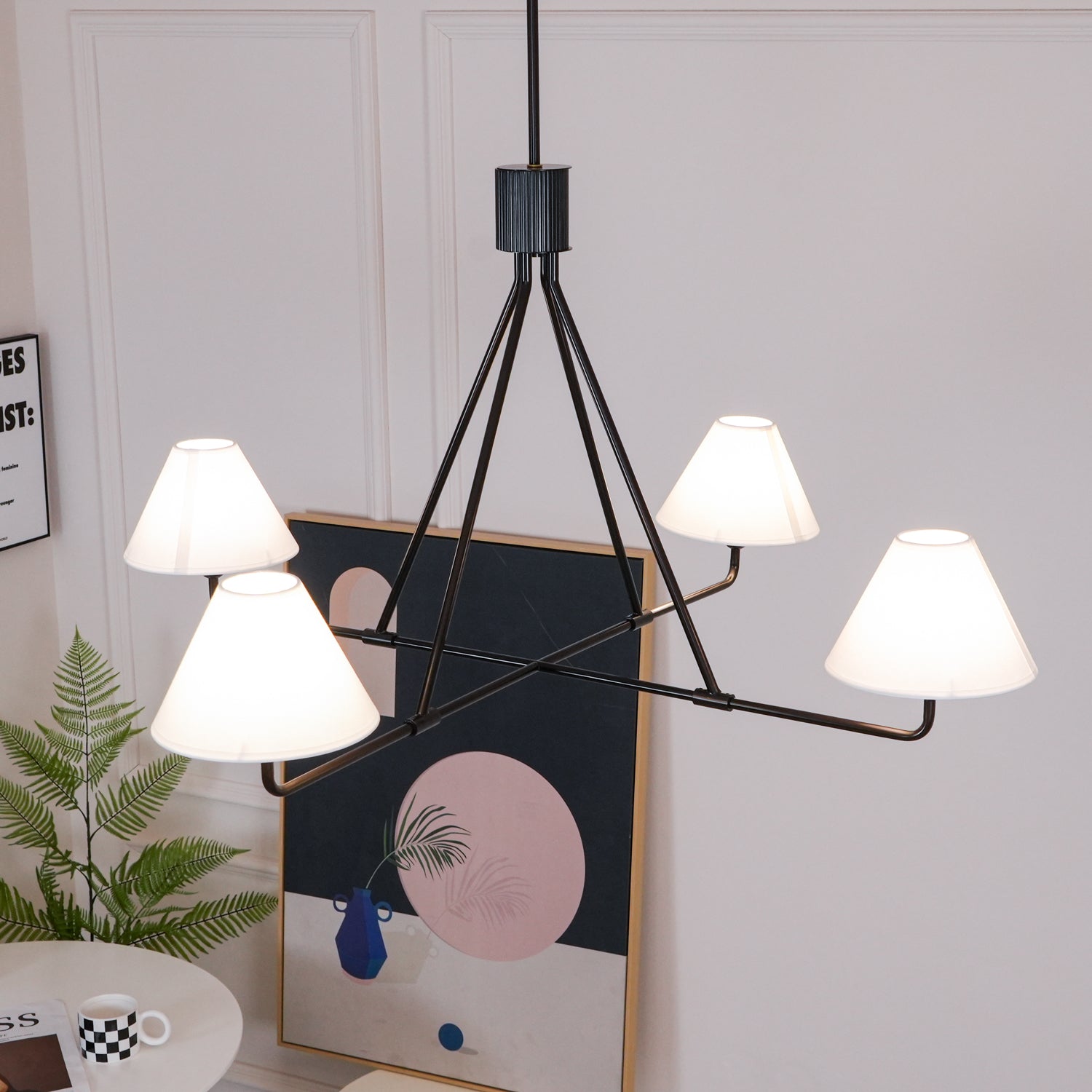 Aurora Chandelier Cone Shade Minimalist - Lamp Outdoor