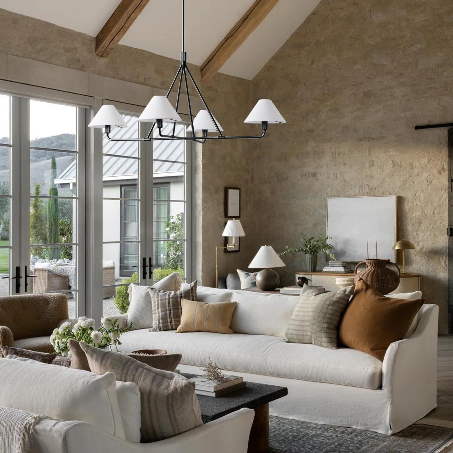 Aurora Chandelier Cone Shade Minimalist - Lamp Outdoor