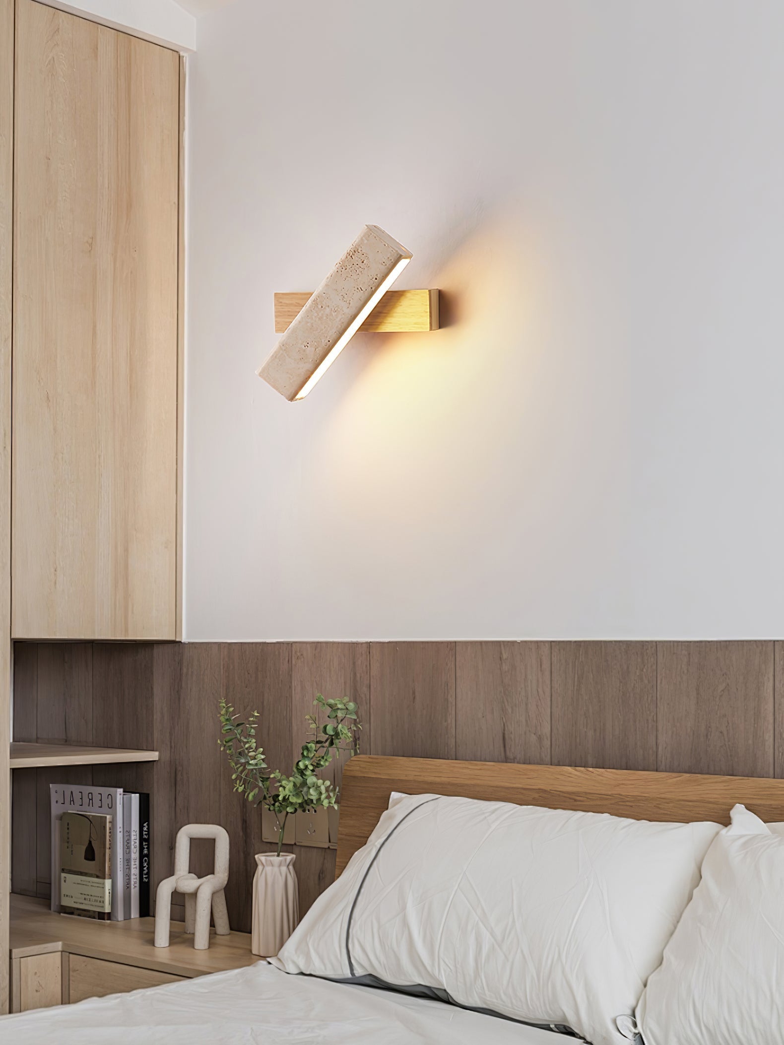 Esorora Rectangular Travertine Wall Light - Lamp Outdoor