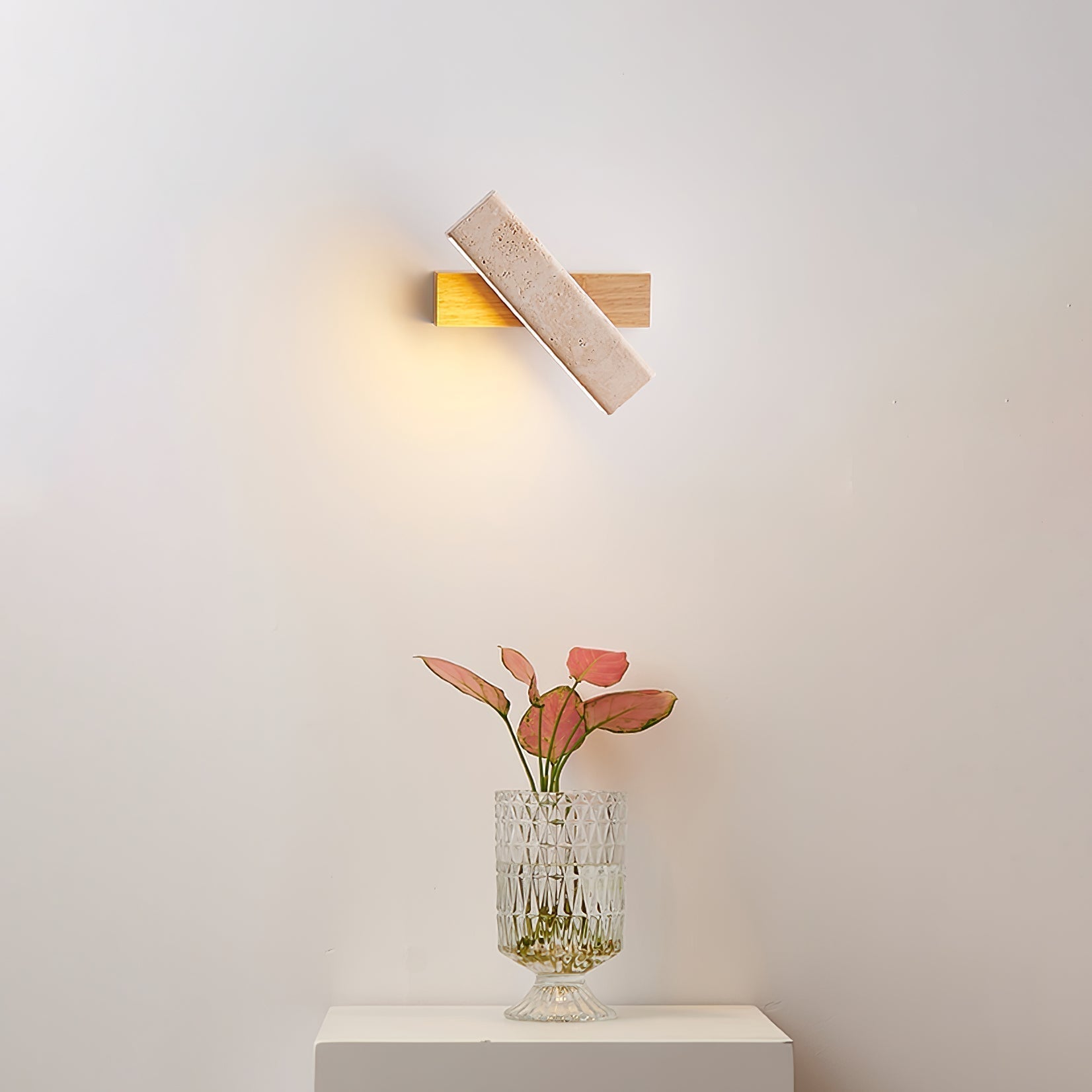 Esorora Rectangular Travertine Wall Light - Lamp Outdoor