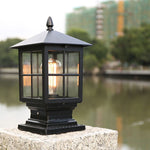 Etilo Modern Metal Glass Lantern LED Outdoor Light Post - Lamp Outdoor