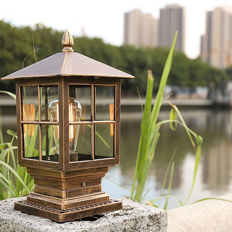 Ray Modern Metal Glass Lantern LED Outdoor Light Post - Lamp Outdoor