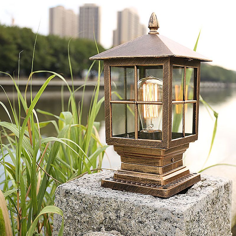 Ray Modern Metal Glass Lantern LED Outdoor Light Post - Lamp Outdoor