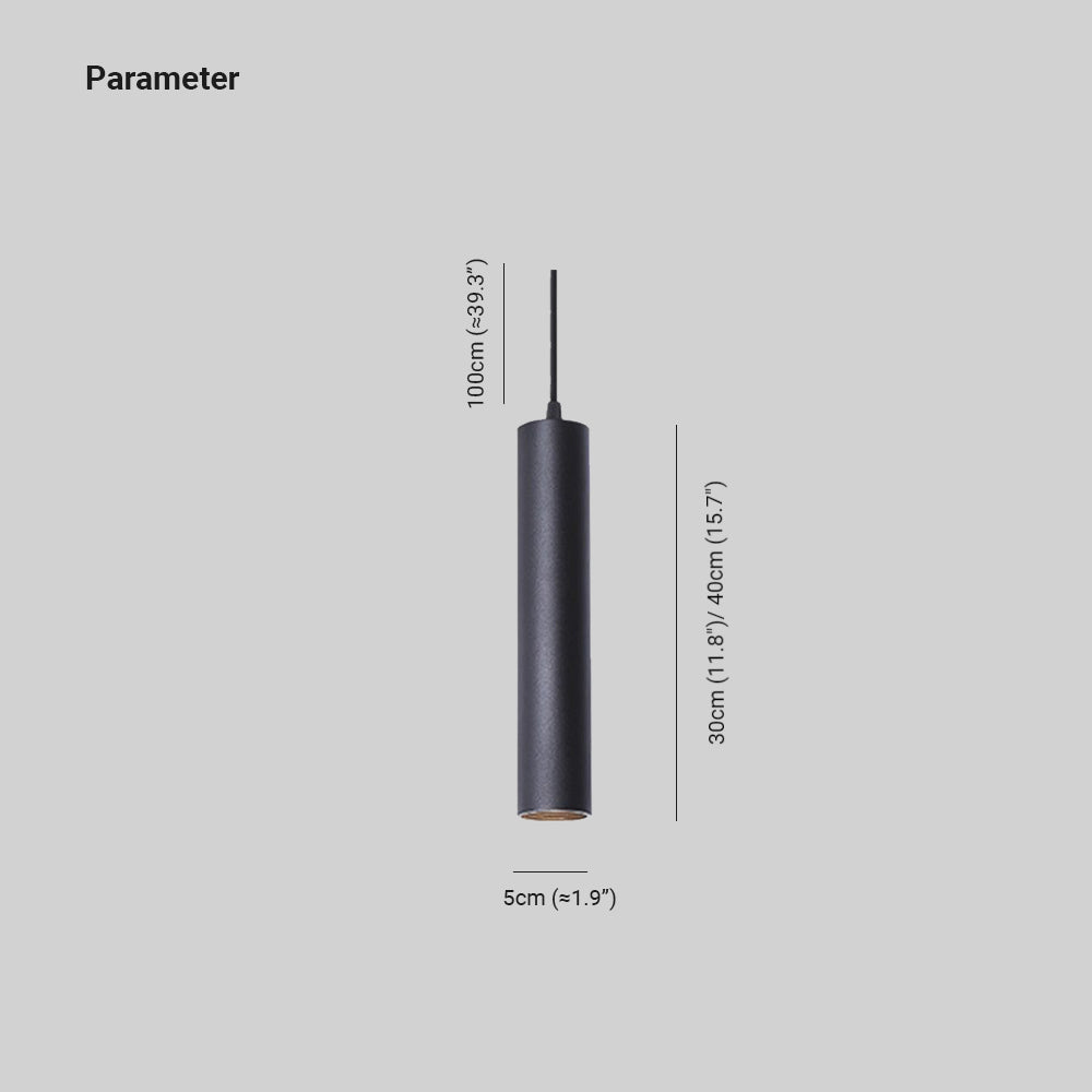 Yore Modern Cylinder Shape Linear Pendant Light Black Metal - Lamp Outdoor