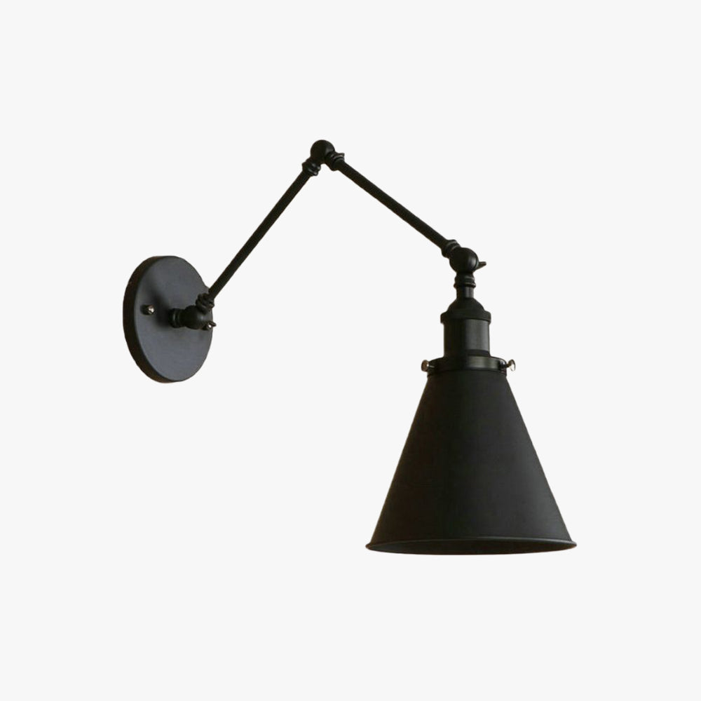 Zynar Vintage Adjustable Wall Lamp, Metal, Black/Rust, Living Room - Lamp Outdoor