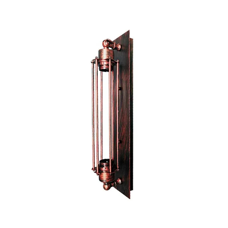 Tronel Vintage Cylinder Metal Wall Lamp, Black/Red/Silver/Gold - Lamp Outdoor