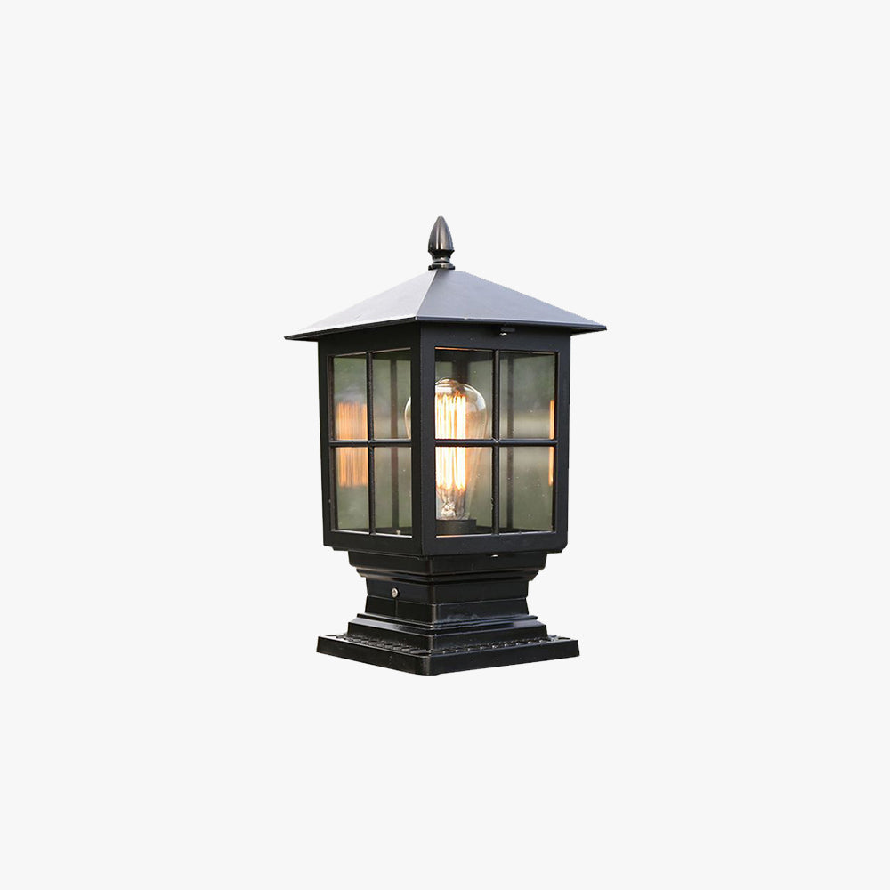 Etilo Modern Metal Glass Lantern LED Outdoor Light Post - Lamp Outdoor