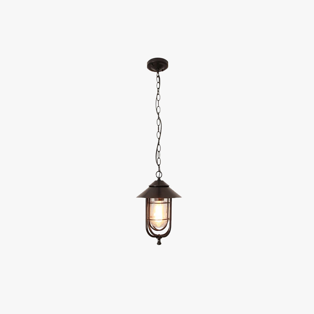 Epoch Retro Lantern Metal Pendant Light Bronze - Lamp Outdoor