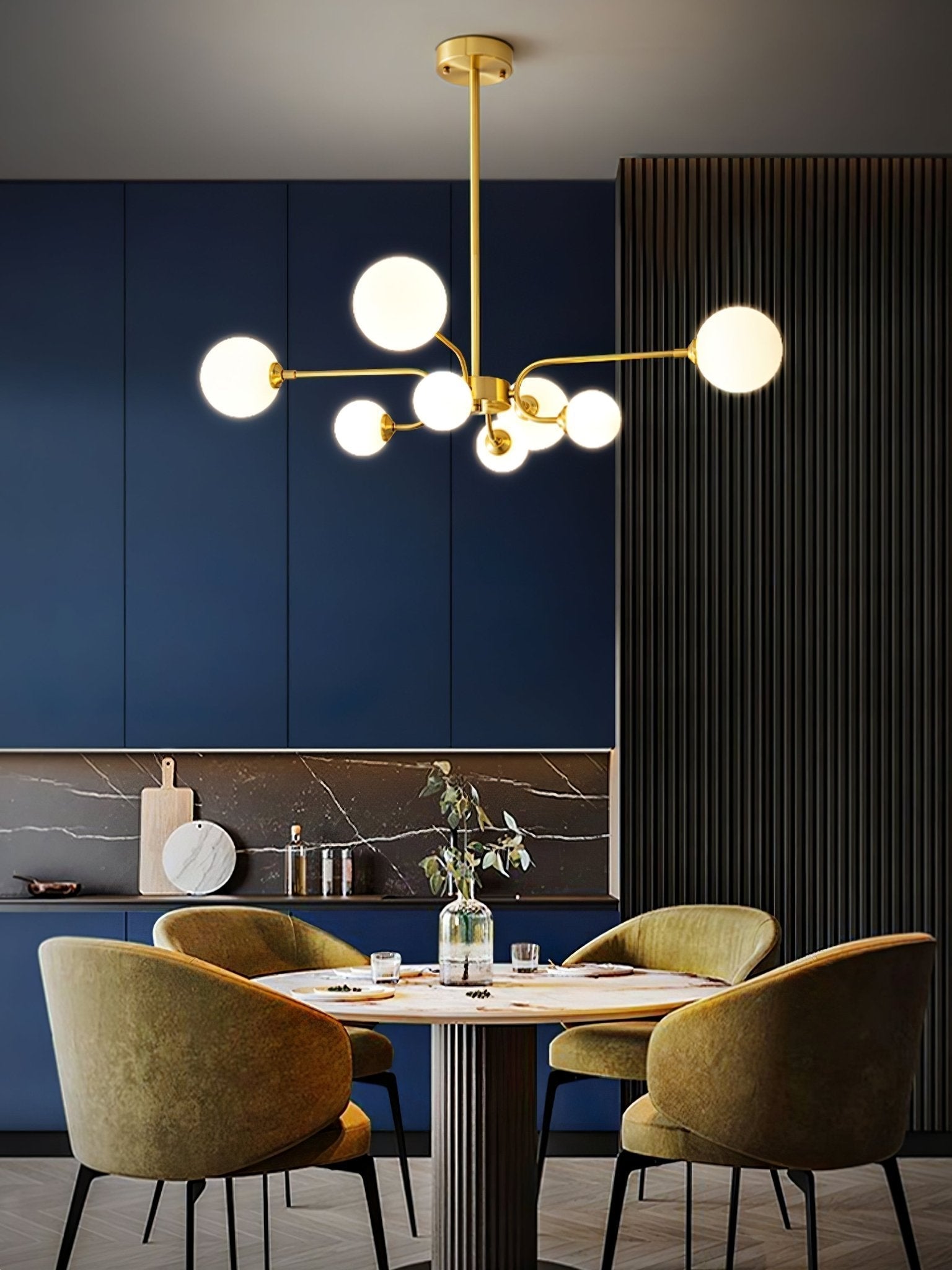 Aurora Chandelier Globe Arm Modern - Lamp Outdoor