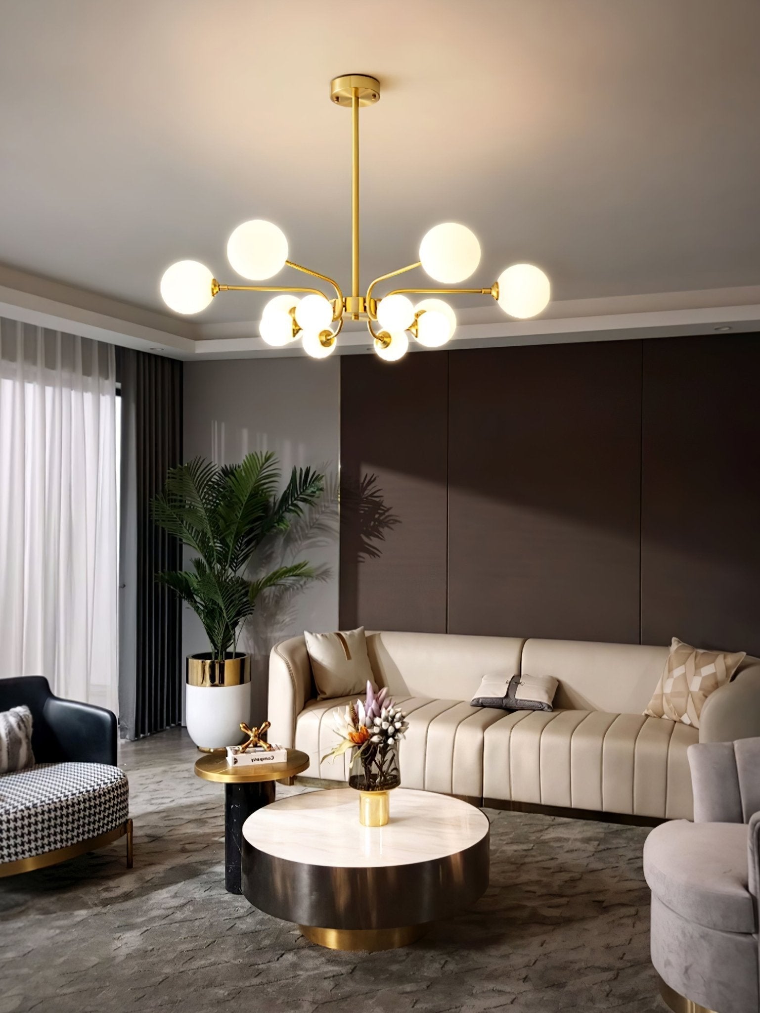 Aurora Chandelier Globe Arm Modern - Lamp Outdoor