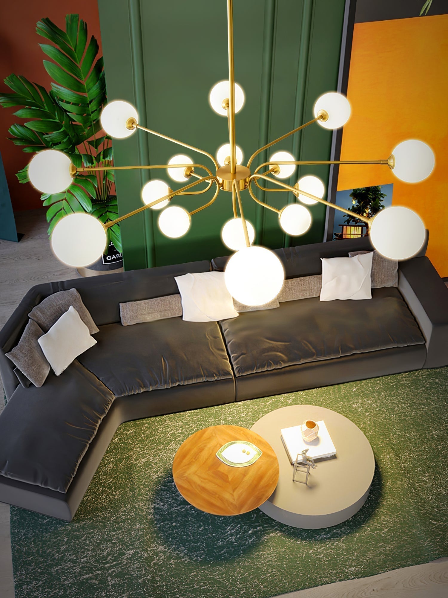 Aurora Chandelier Globe Arm Modern - Lamp Outdoor