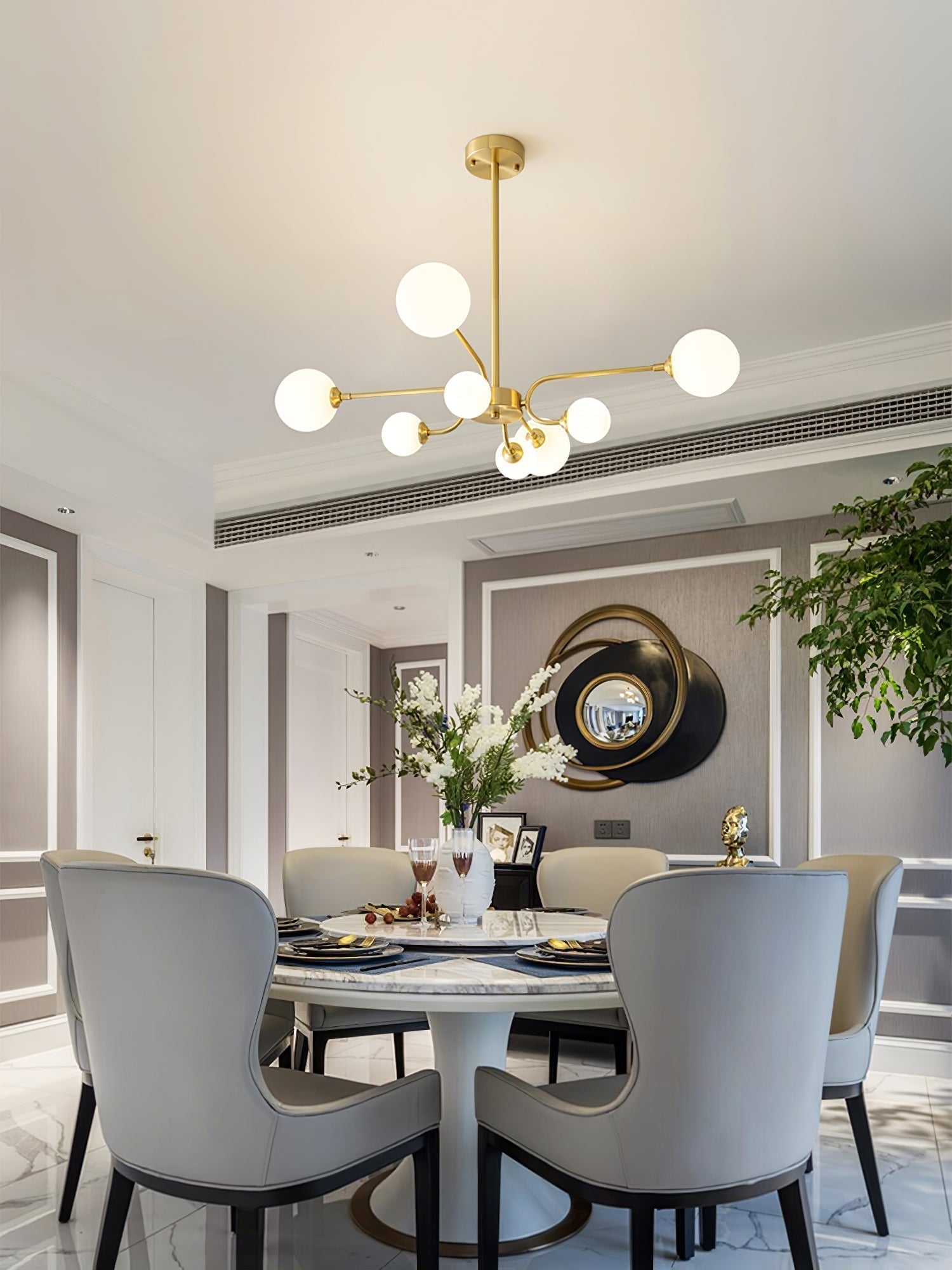 Aurora Chandelier Globe Arm Modern - Lamp Outdoor