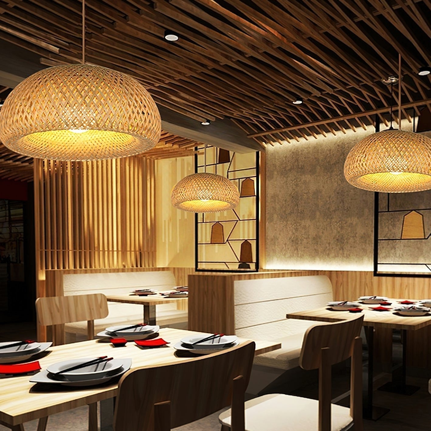 Bamboo Braided Pendant Lamp - Lamp Outdoor