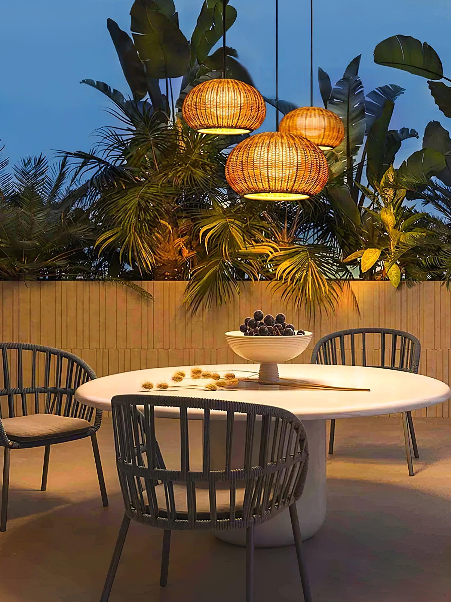 Adam Vintage Bamboo Pendant Light - Lamp Outdoor
