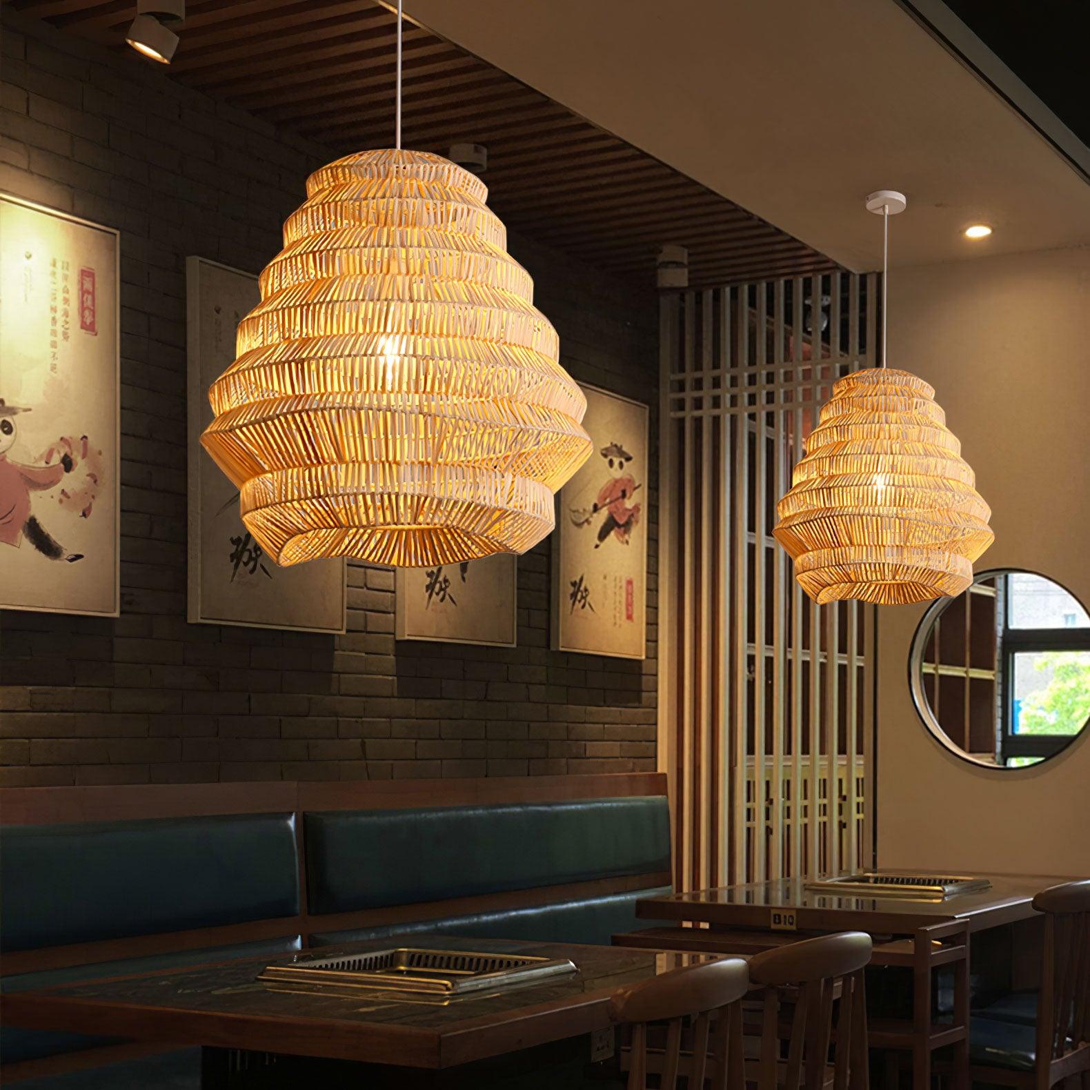 Bamboo Spiral Pendant Lamp - Lamp Outdoor