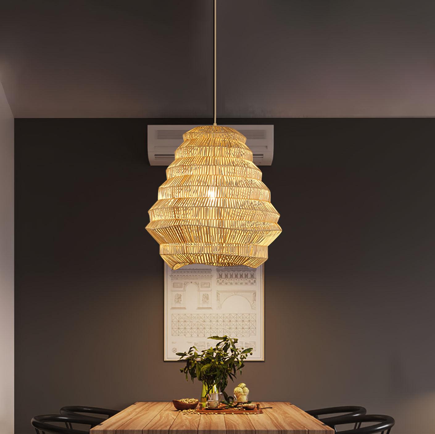 Bamboo Spiral Pendant Lamp - Lamp Outdoor