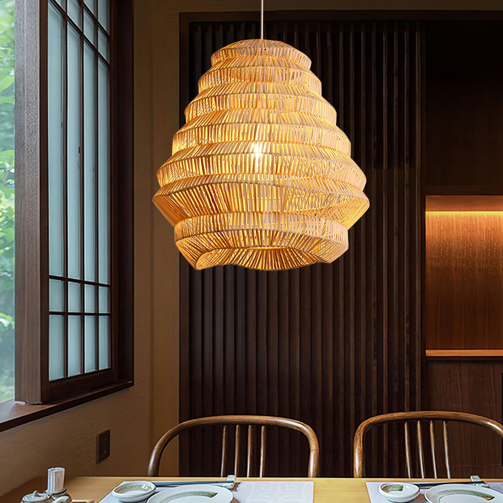 Bamboo Spiral Pendant Lamp - Lamp Outdoor