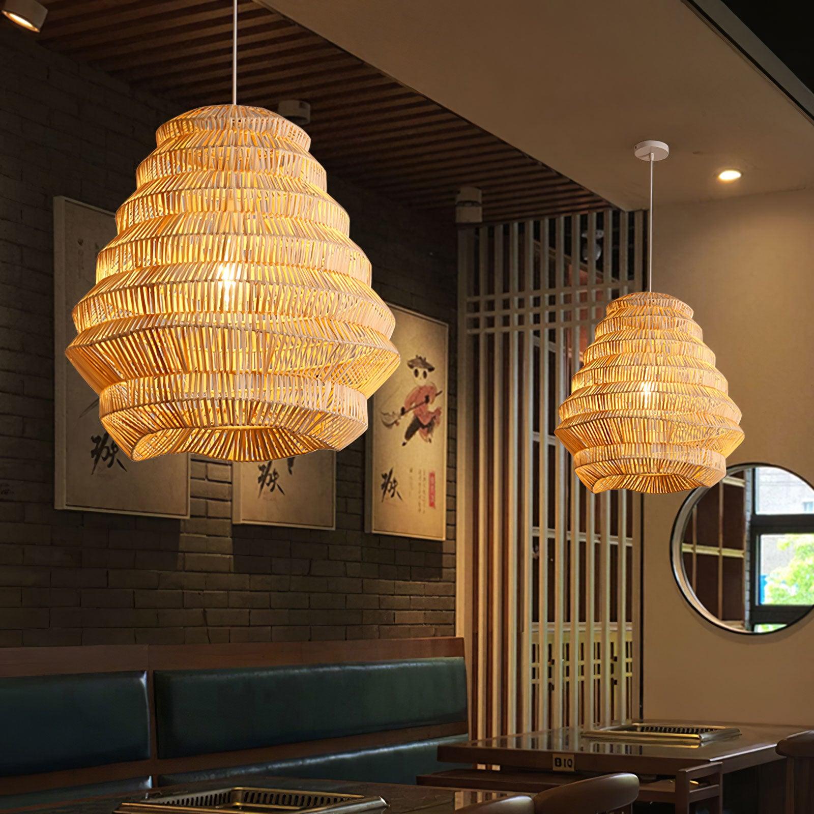 Bamboo Spiral Pendant Lamp - Lamp Outdoor