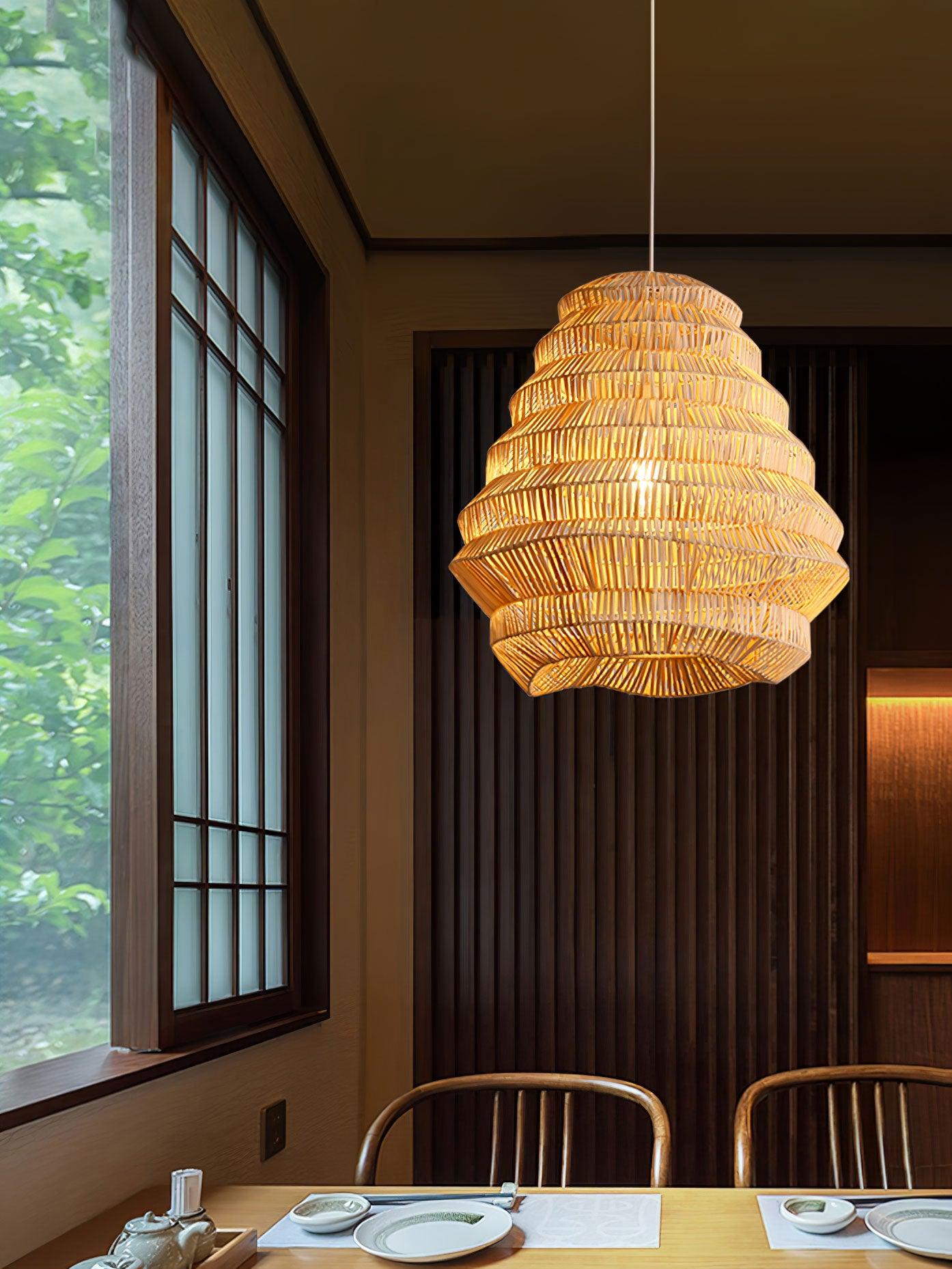 Bamboo Spiral Pendant Lamp - Lamp Outdoor