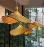 Rattan Weave Hat Pendant Light - Lamp Outdoor