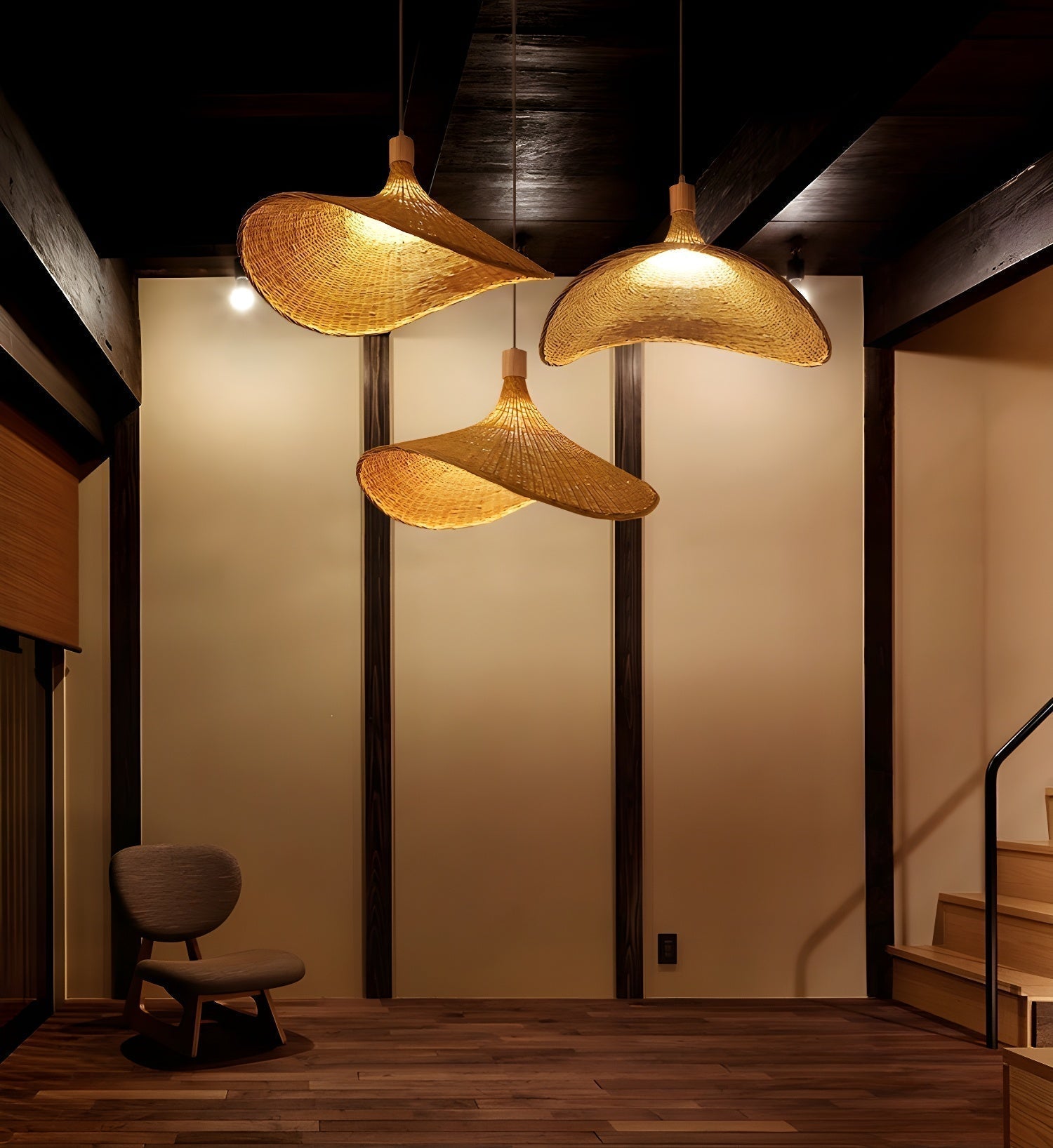 Rattan Weave Hat Pendant Light - Lamp Outdoor