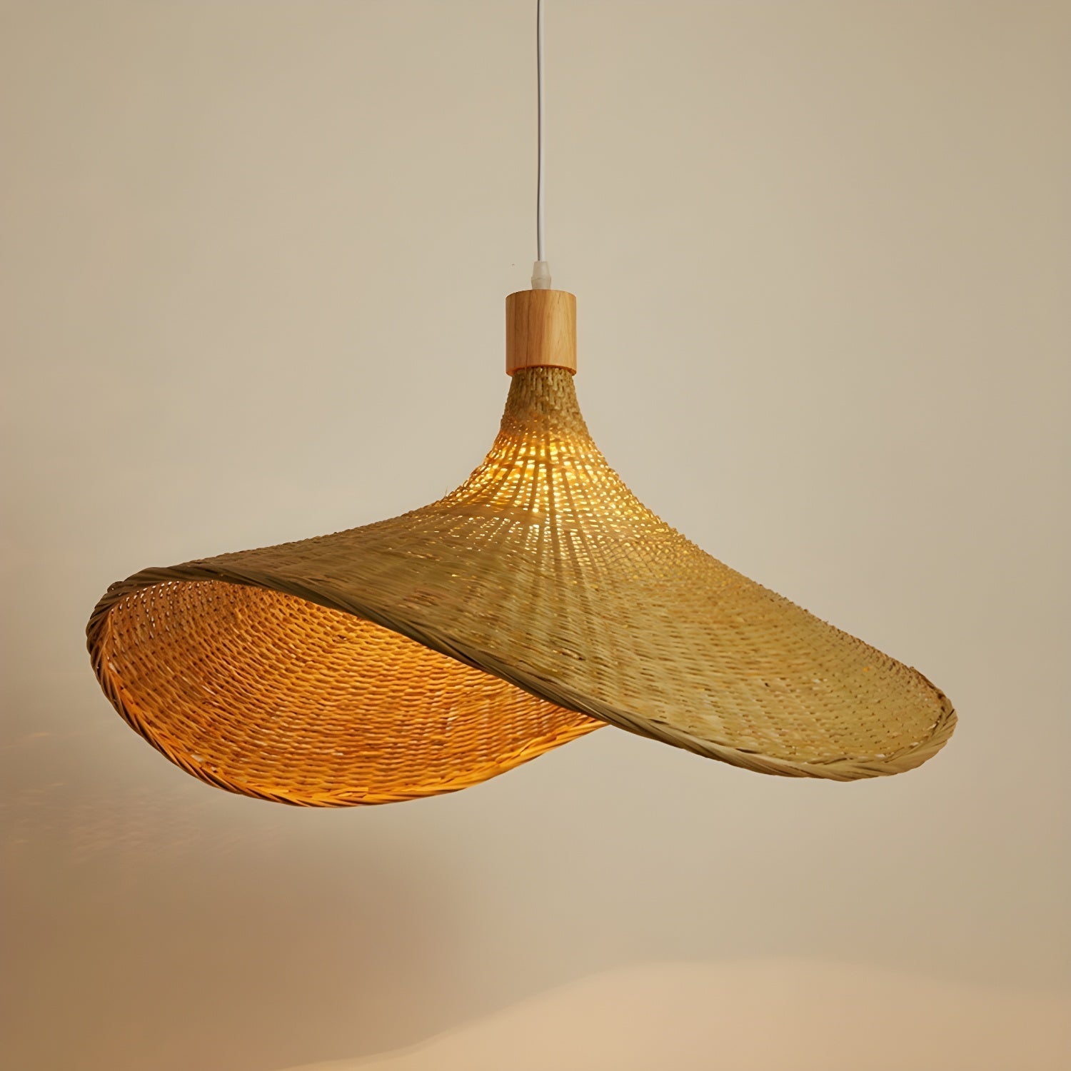 Rattan Weave Hat Pendant Light - Lamp Outdoor