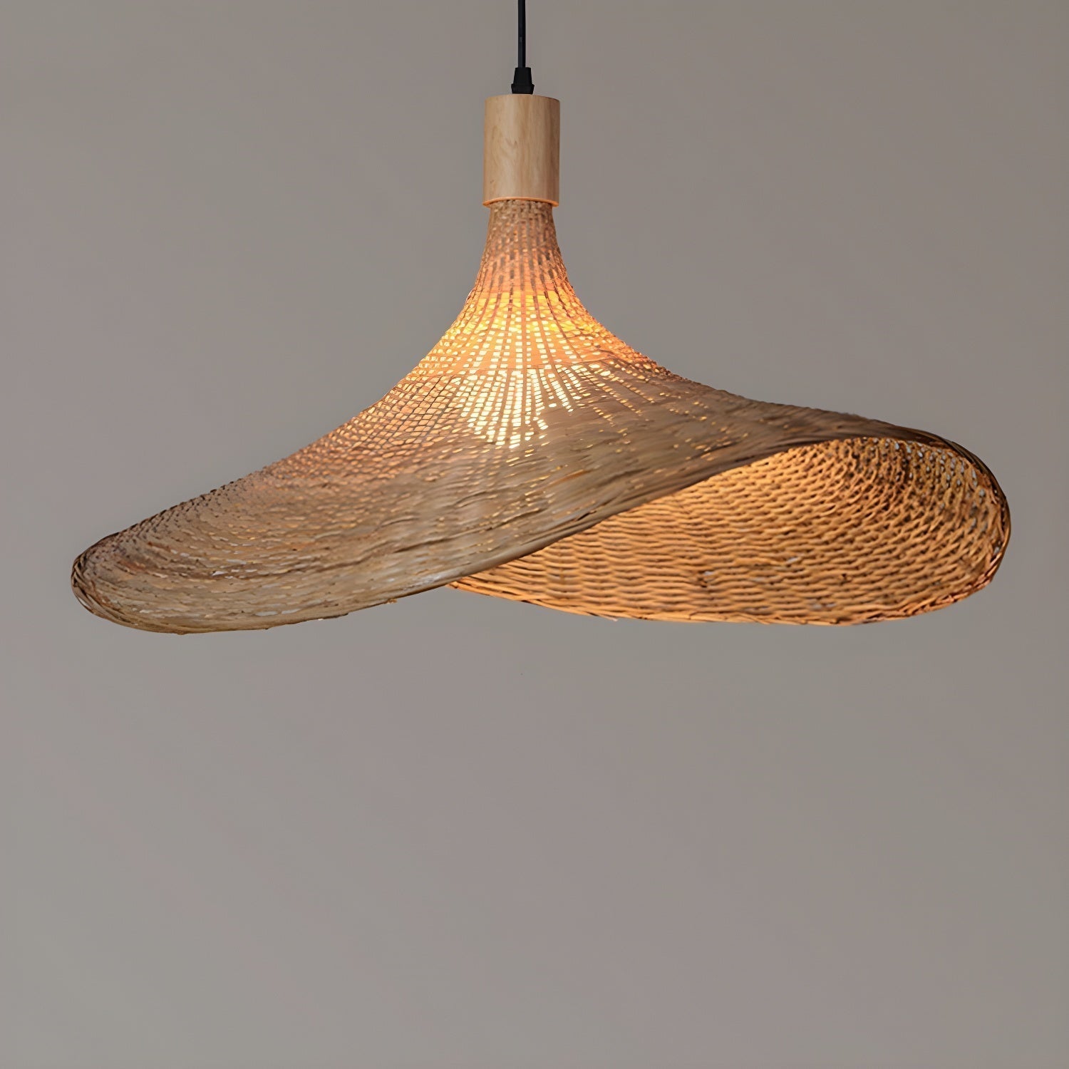Rattan Weave Hat Pendant Light - Lamp Outdoor